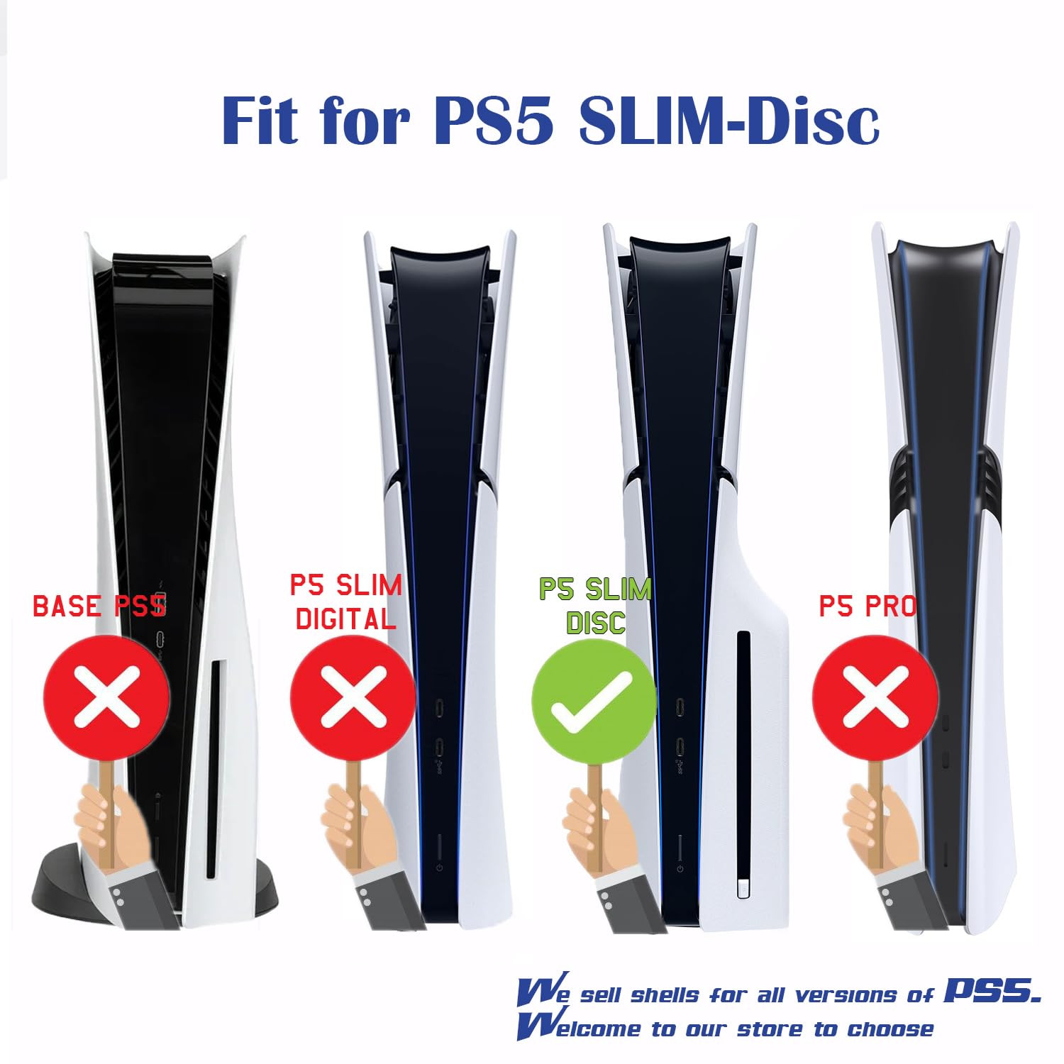 Faceplate Cover for PS5 Slim Disc Edition + 2 Controller Covers | Protective ABS