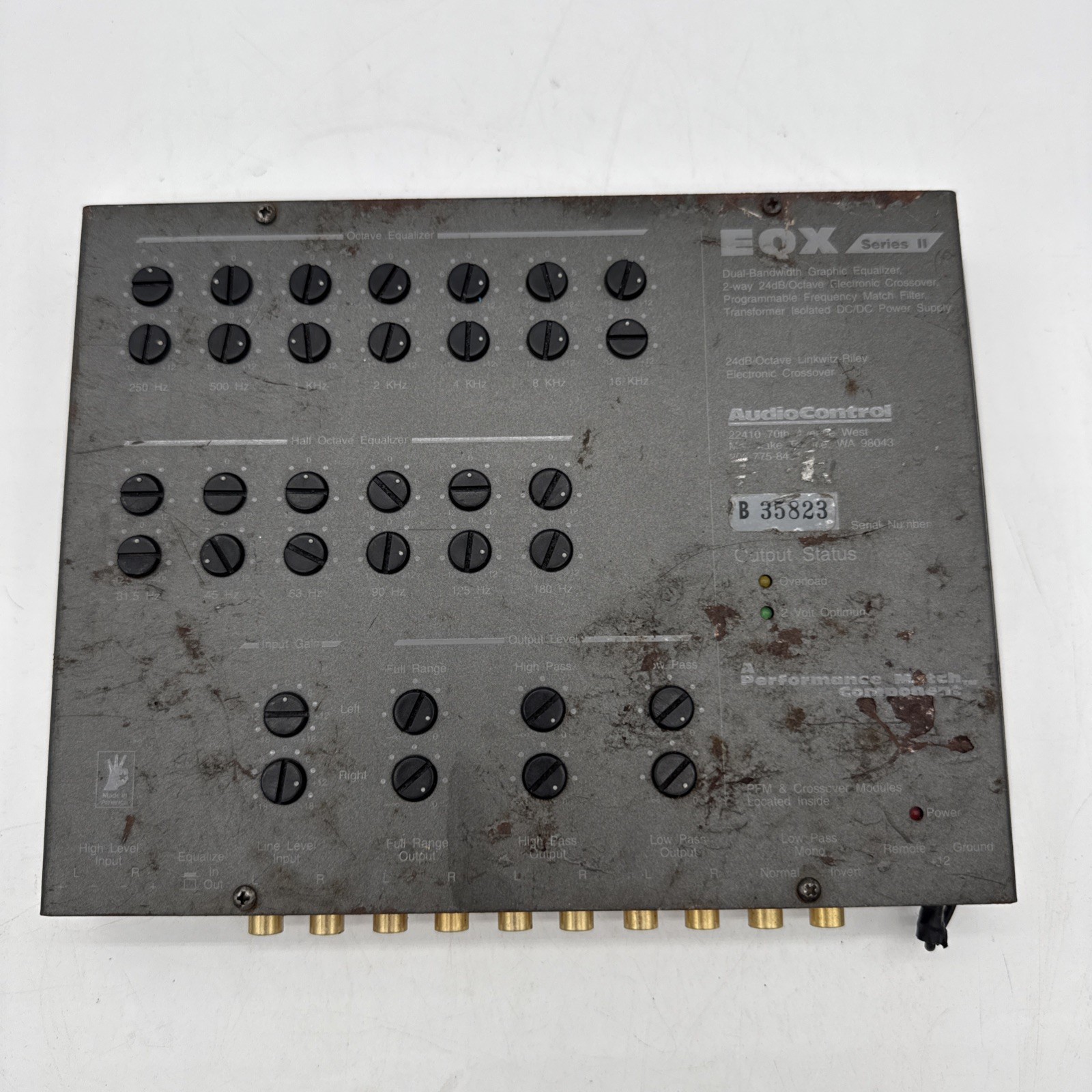 AudioControl EQX Series II 13-Band EQ 2-Way Crossover Car Audio Untested
