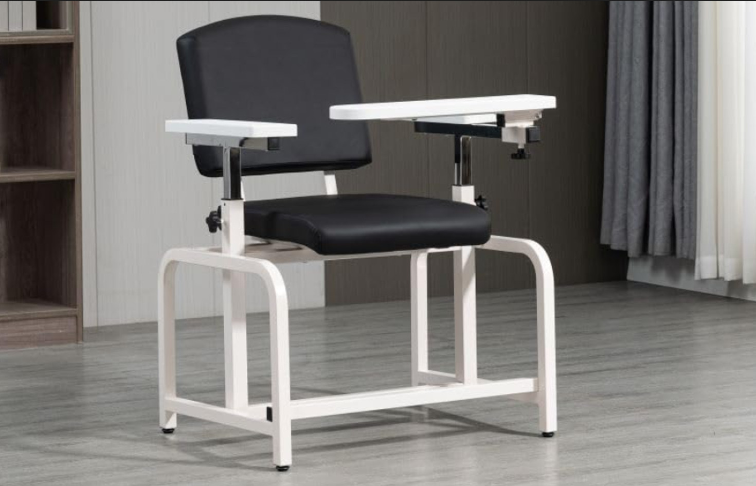 Medycare Lab Blood Drawing Chair with Flip Arm (Black)
