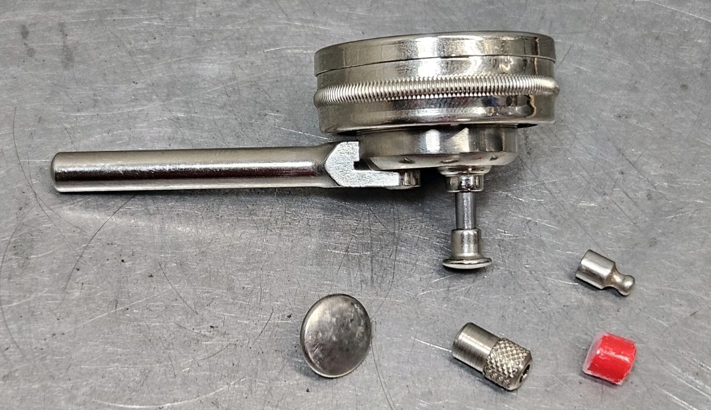 Starrett No. 196 dial indicator set with an Enco magnetic base