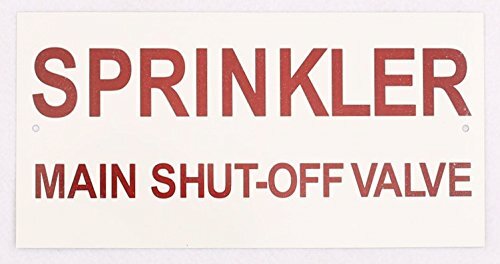 Sprinkler Main Shut-Off Valve Sign (Aluminum Sign, 10" x 5") ref1020-REF24-1027