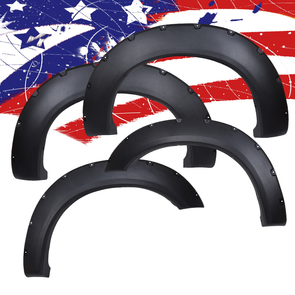 Fit For 11-16 F250 F350 Super Duty Pocket Rivet Style Fender Flares Textured 4X