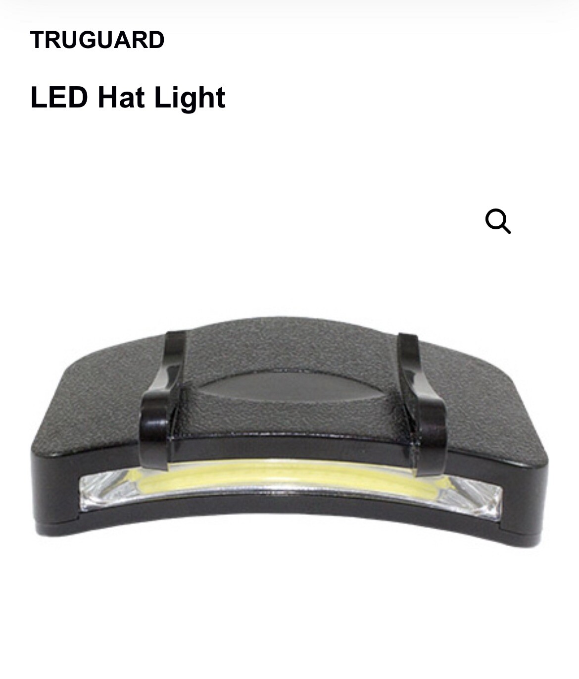 NEW TruGuard 200 Lumen SB COB LED Hat / Cap Work Light Headlamp BLACK MSRP $13