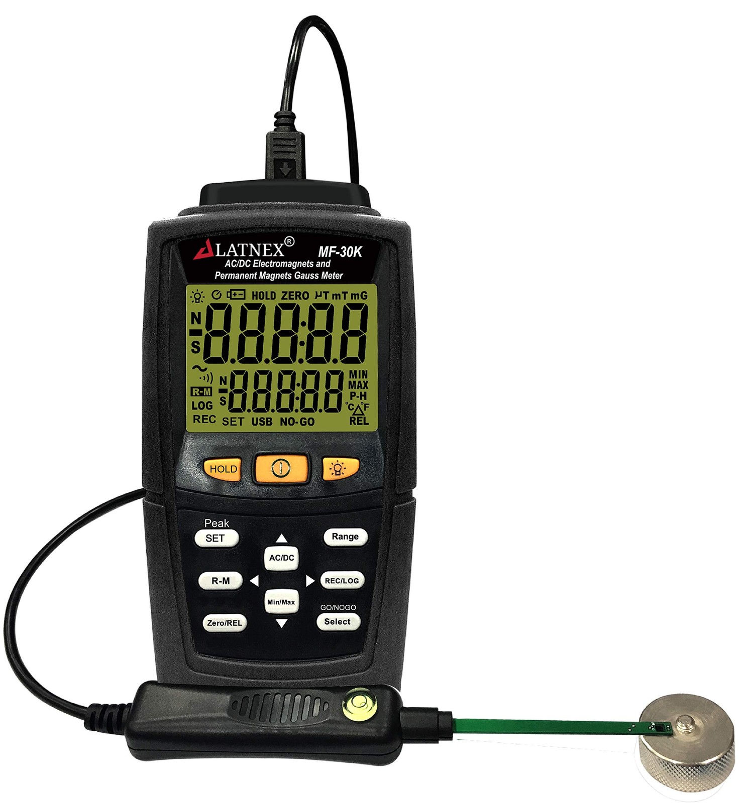 MF-30K AC/DC Gauss Meter with Certificate, Measures Magnetic Fields Strength ...