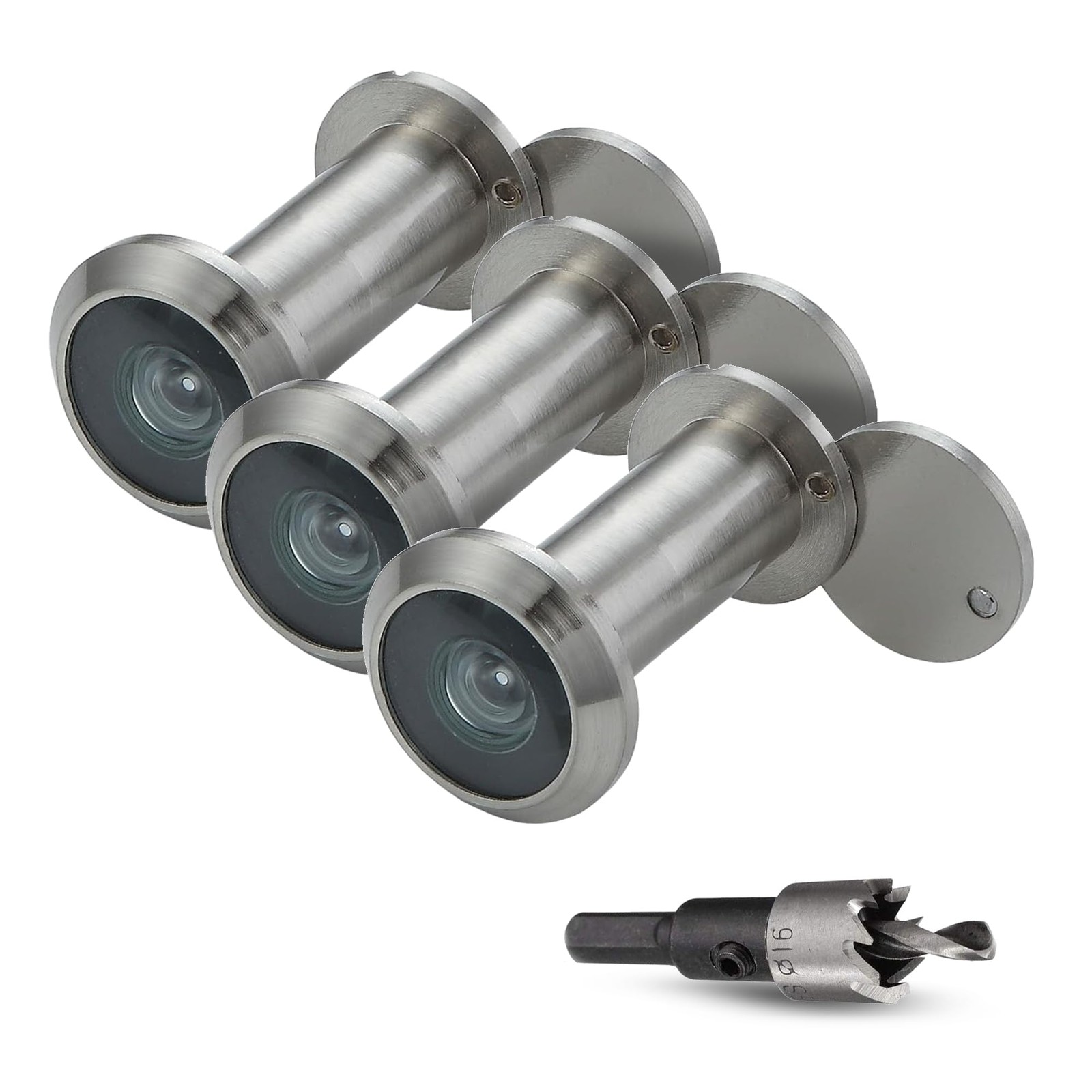 3 PCS Peep Holes For Front Door 200 Wide Viewing Angle Security Peephole Drill