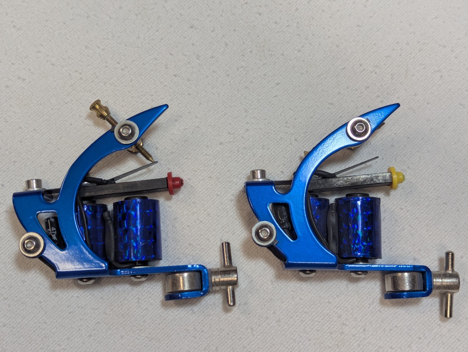 2x lightweight blue coil tattoo machines - matching pair - NEW