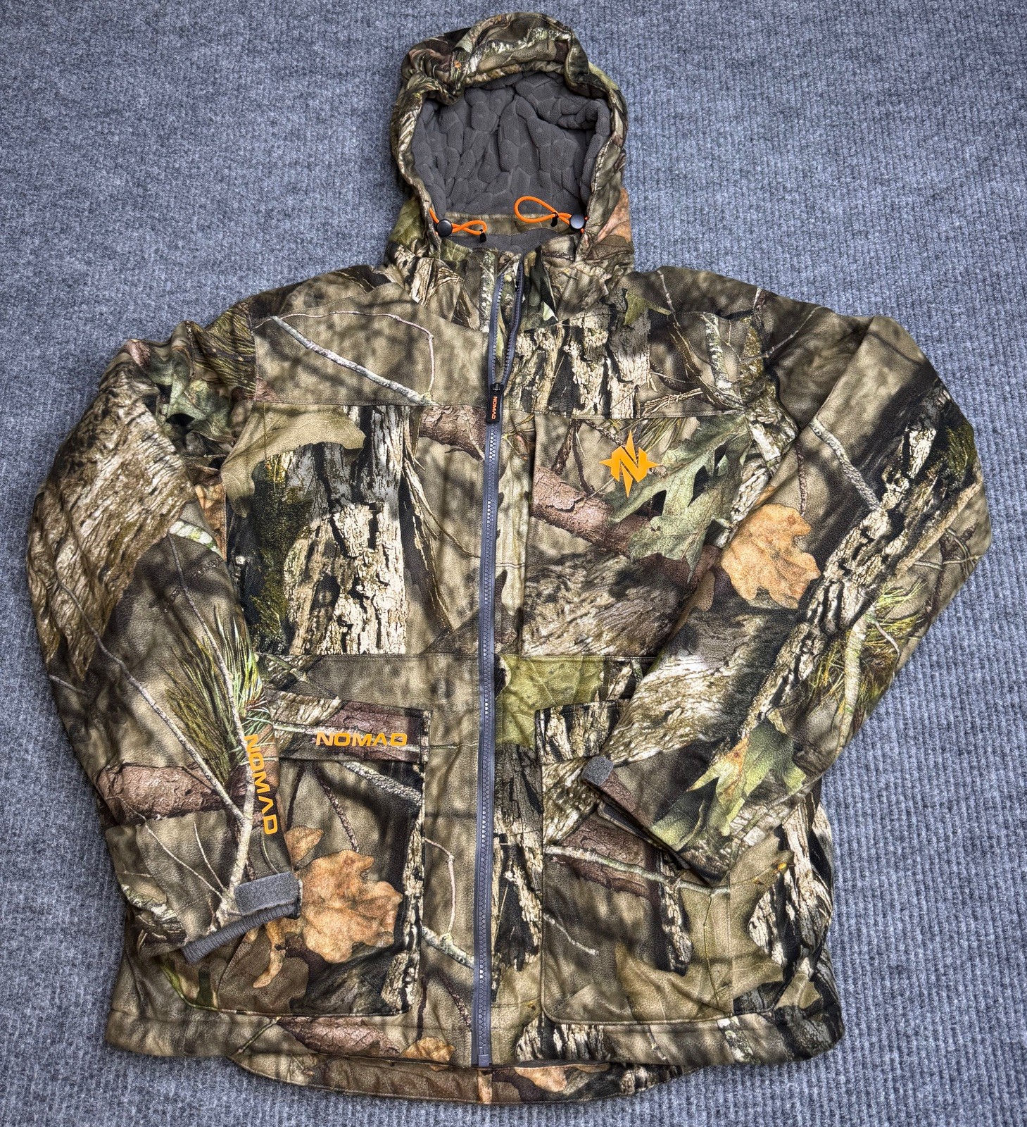 Nomad Camo Jacket Hooded Honeycomb Fleece Lined Hunting Coat Outdoors EXC