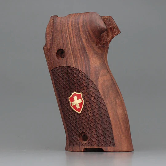 New Sig P220 Grips Set_Heel Mag Release_Turkish Walnut Wood grip Nice metal Logo