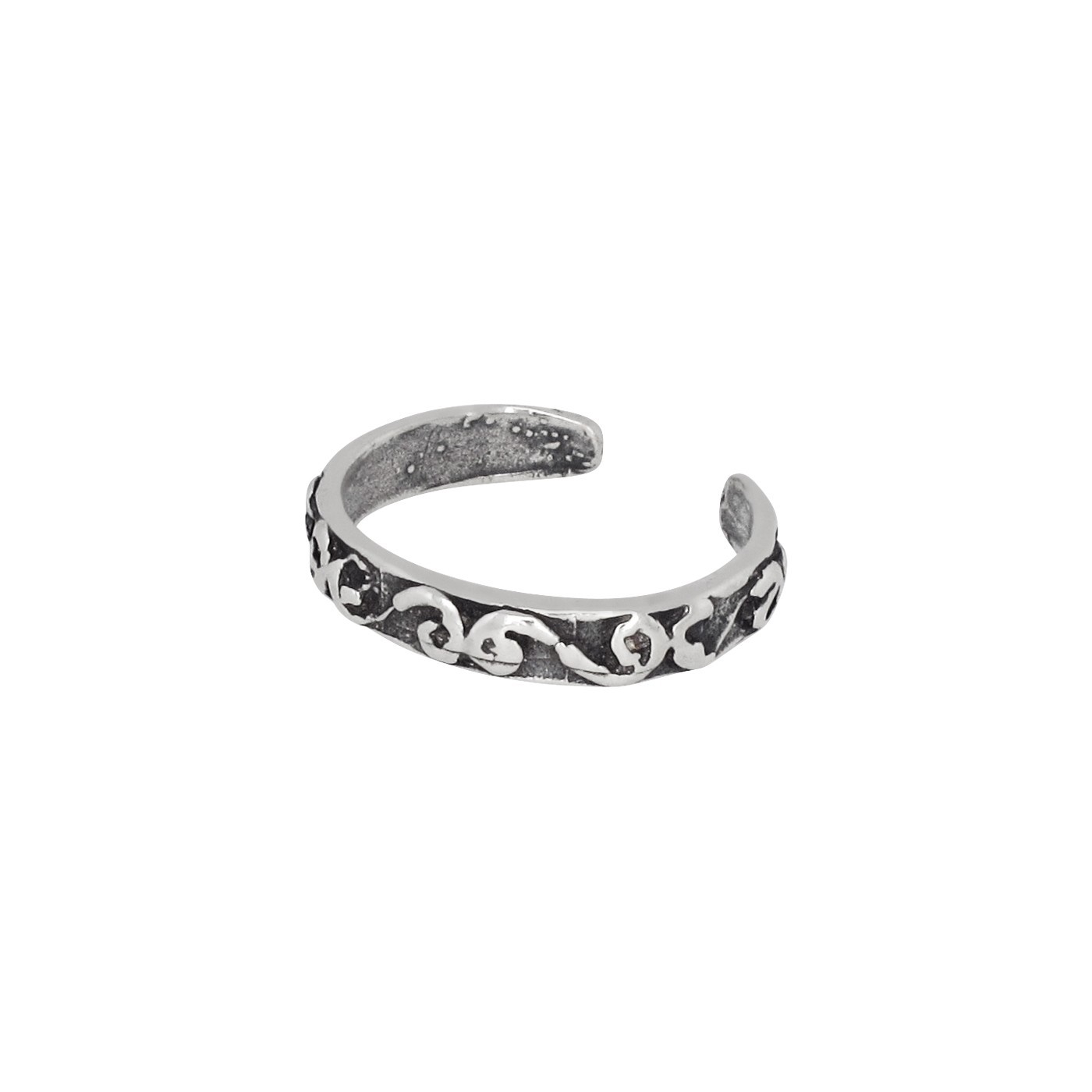 Sterling Silver .925 Spiral Design Toe Ring adjustable size | Made In USA