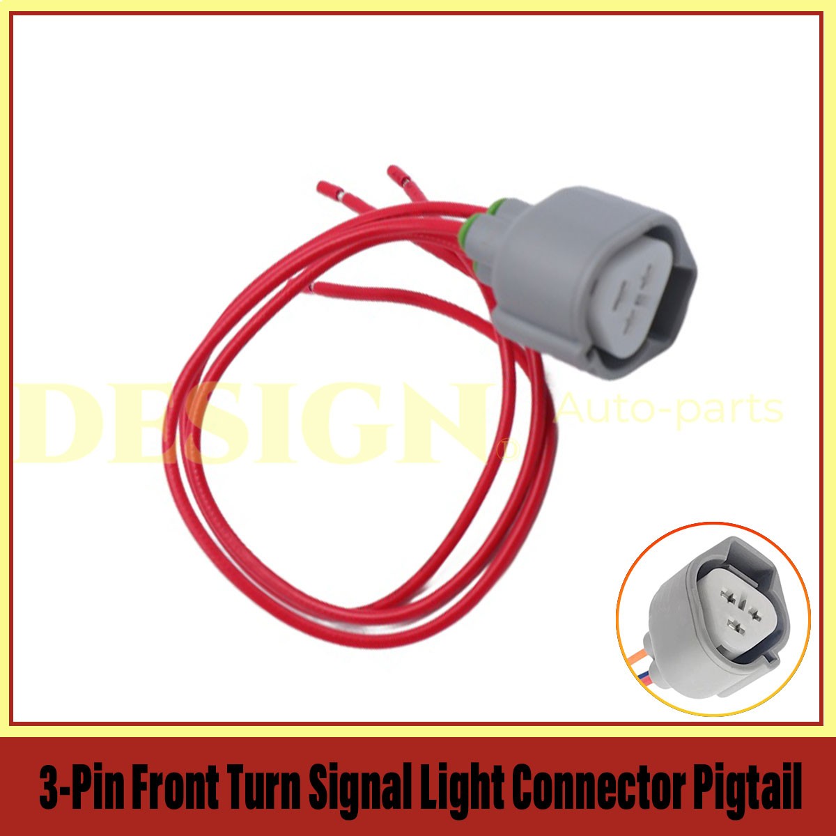 3-Way Front Turn Signal Light Connector Pigtail fit for 2016-2023 Toyota Tacoma