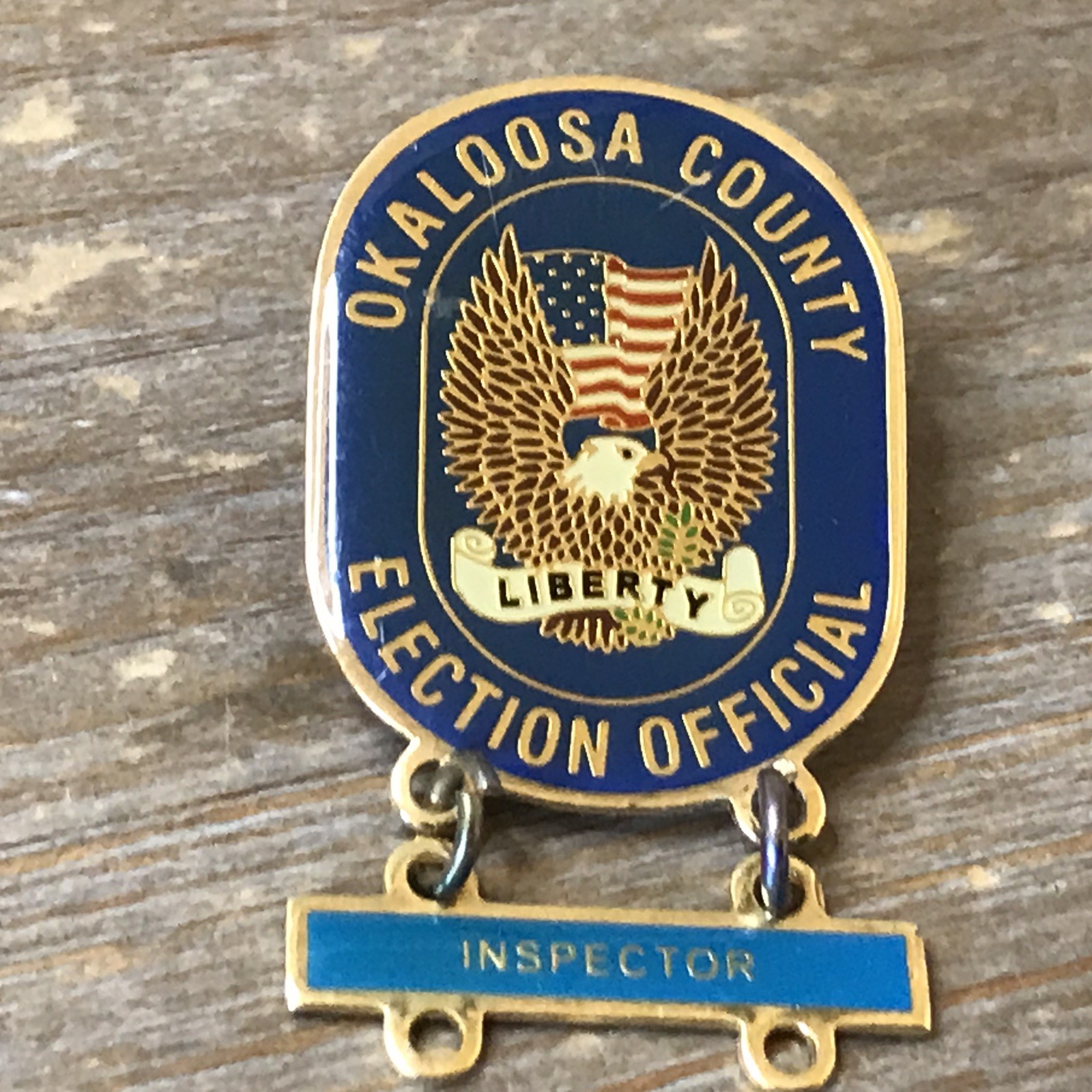 Florida Okaloosa County Election Official Inspector Vintage Tack Pin (G4)