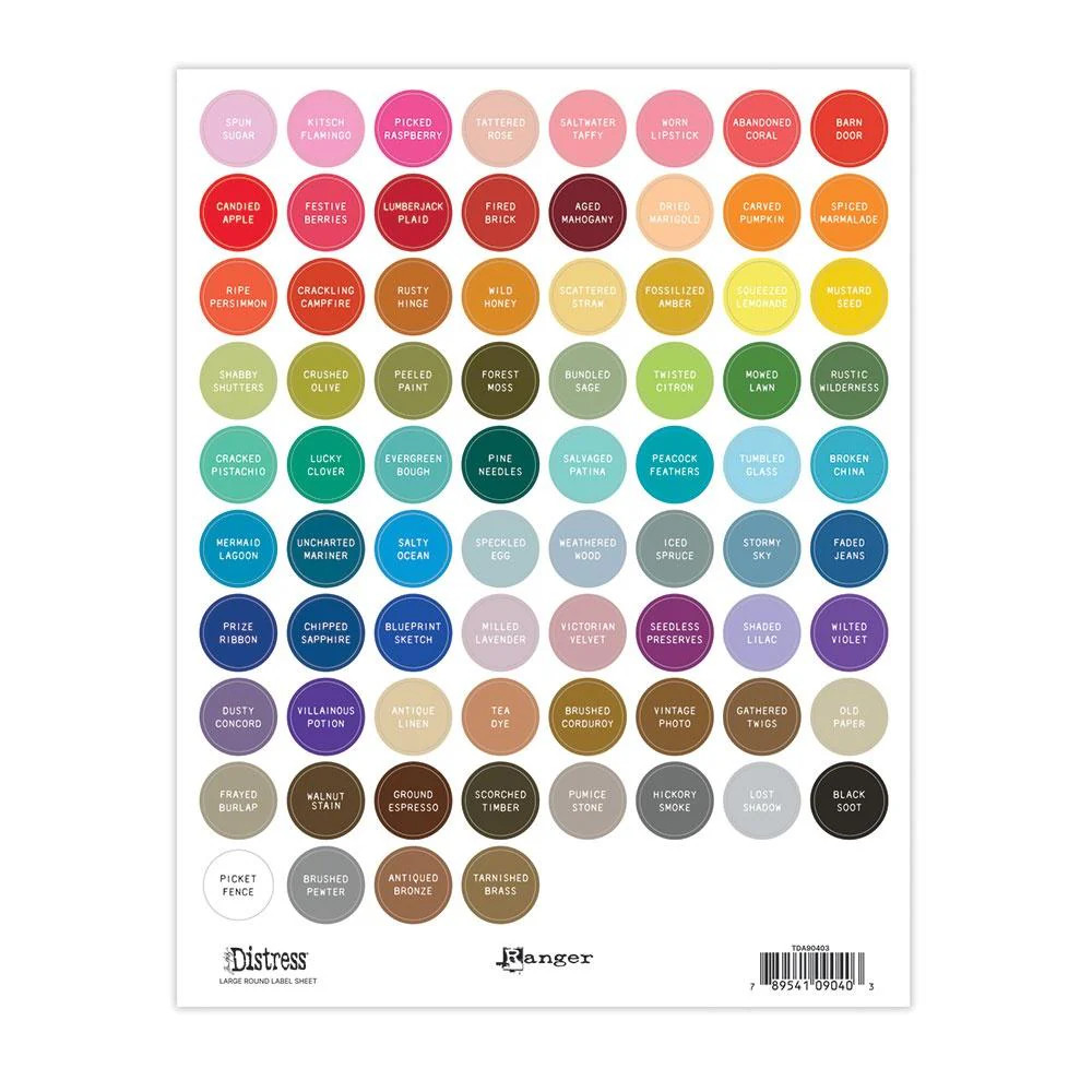 Ranger Distress Large Round Label Sheet - White, TDA90403 byTim Holtz