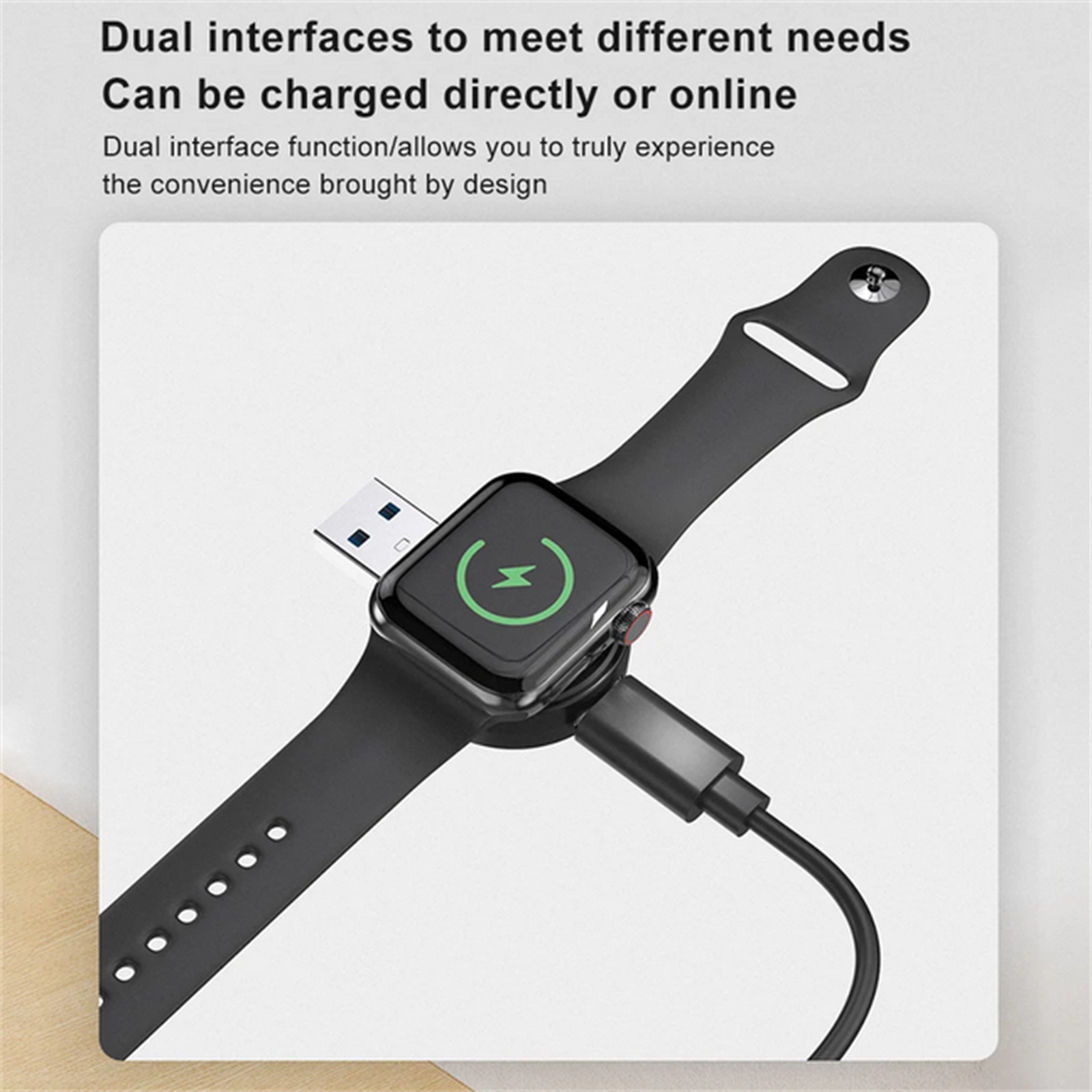 1 Pc Mini Portable Wireless USB Type-C Smart Watch Charging Dock For Apple Watch