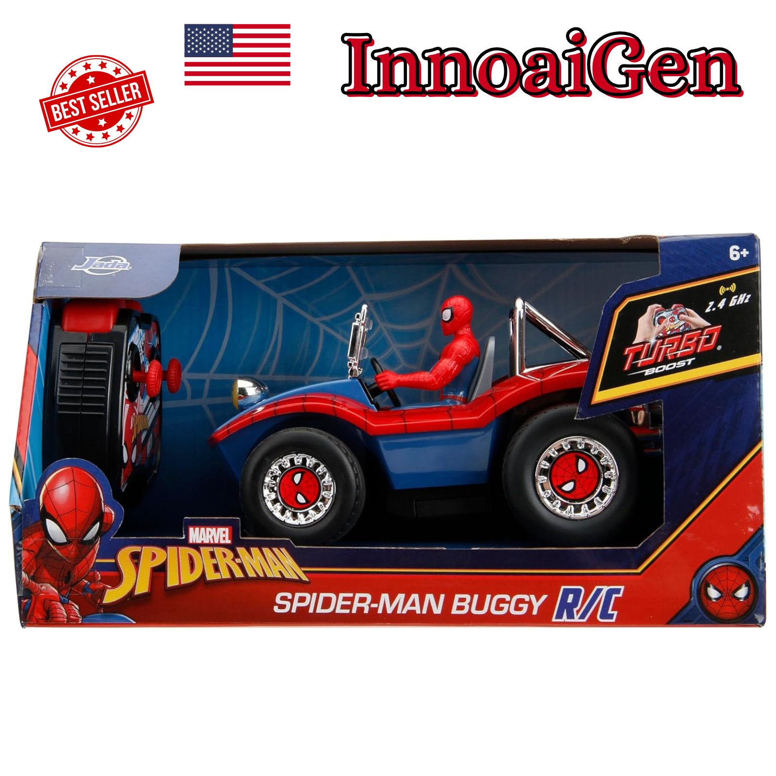 Jada Marvel Spider-Man Buggy Car Turbo Boost Remote Control Full-Function NIB