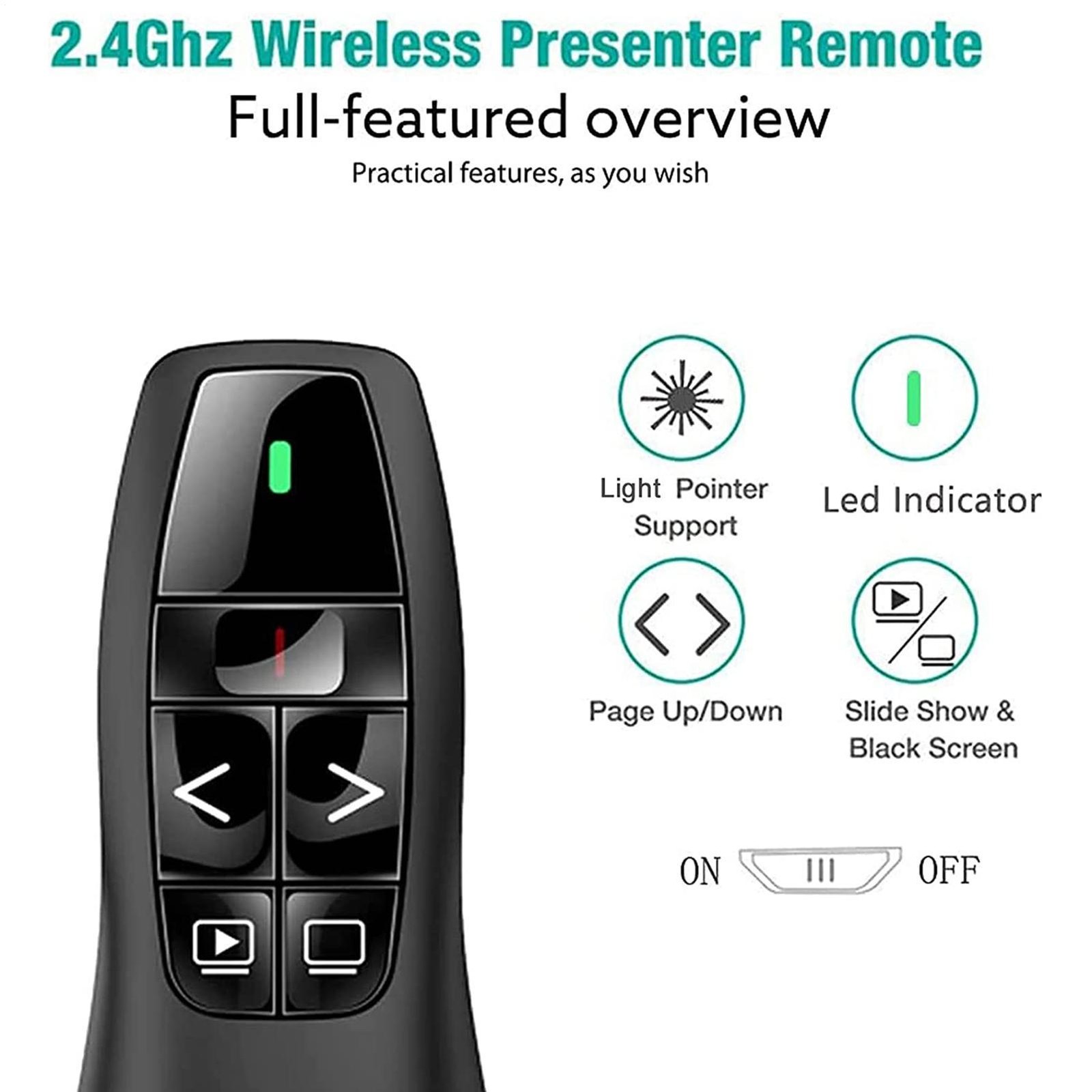 Power point Presentation Remote Control Wireless USB PPT Presenter Laser Pointer