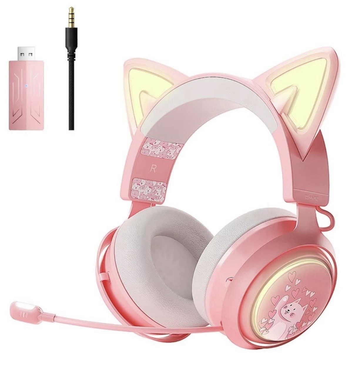 SOMIC Cat Ear Headphones, 2.4G/Bluetooth Wireless Gaming Headset For PS5, PS4,