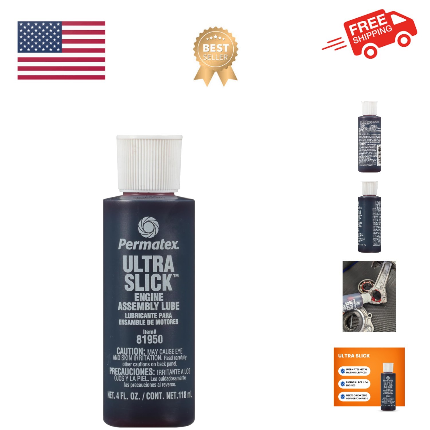 81950 Ultra Slick Engine Assembly Lube, 4 oz. , Red