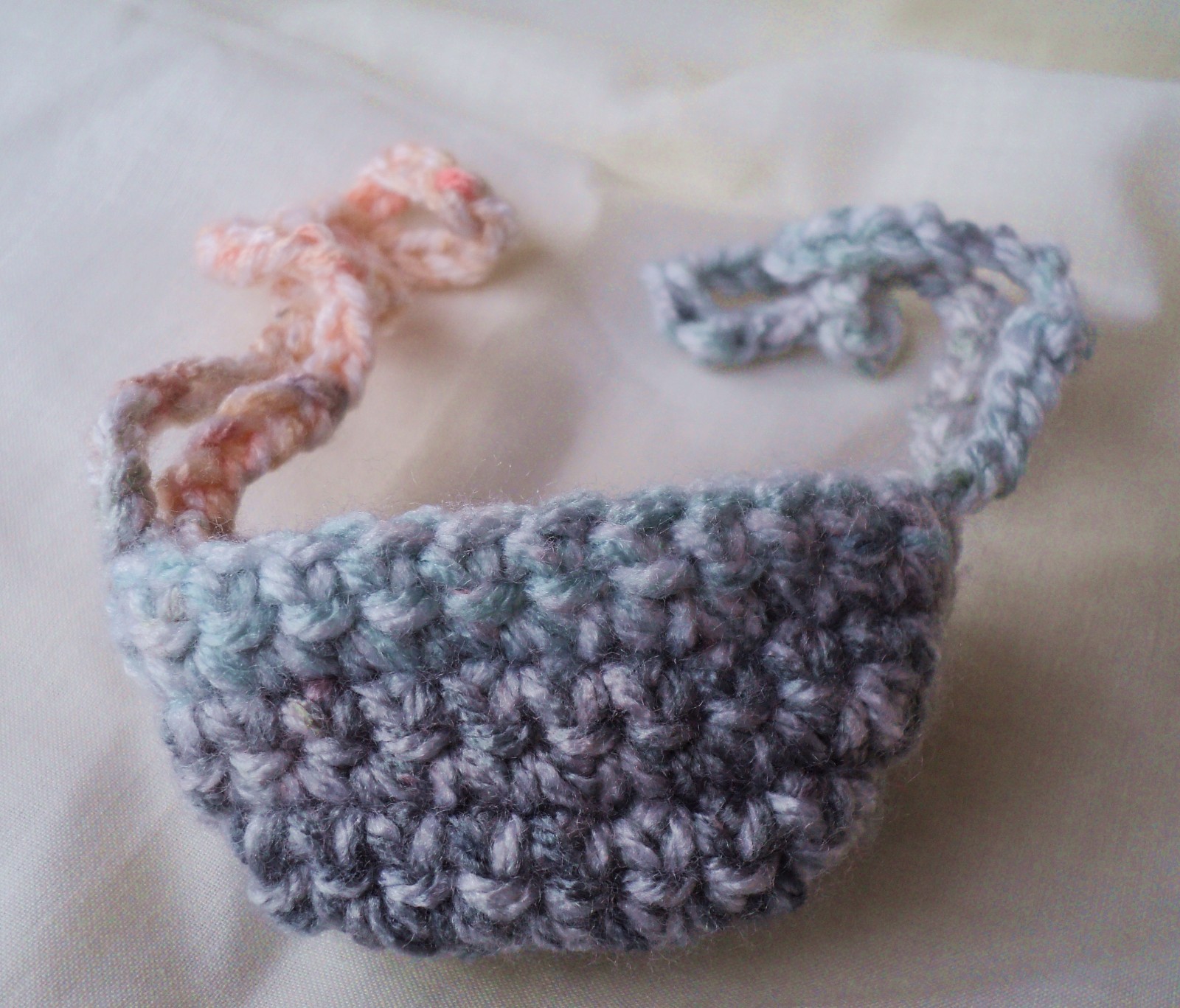 New Hand Crochet Grey & Peach  Acrylic NOSE WARMER Winter Sports Clothing Unisex