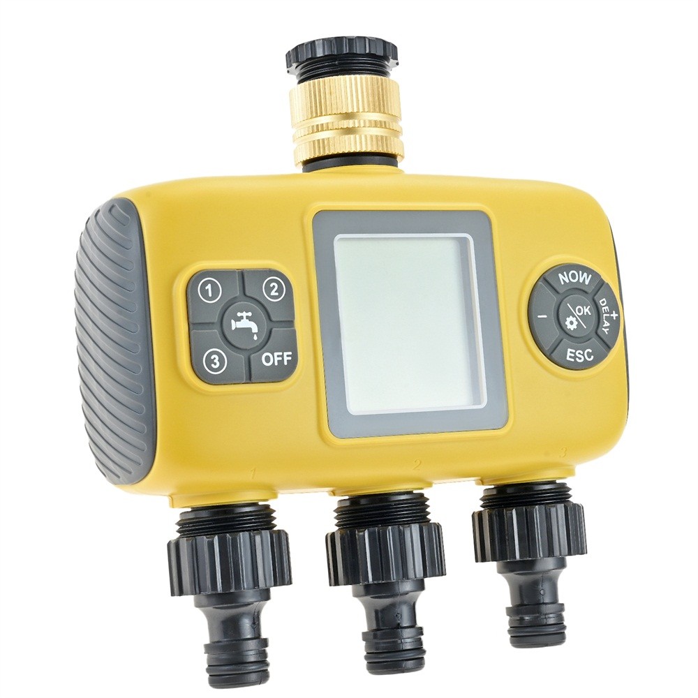 Smart Irrigation Computer 3 Zone Sprinkler Timer With Brass Inlet Hose Timer
