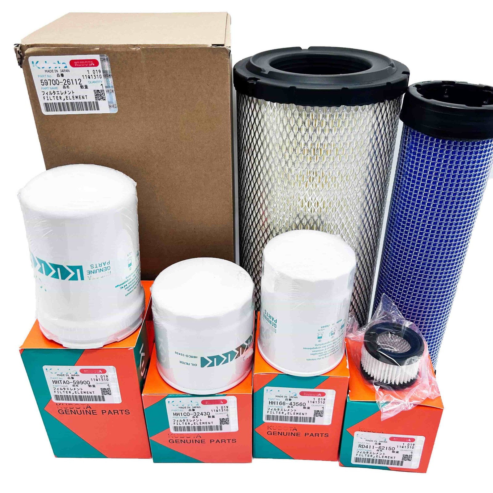 GENUINE OEM For Kubota SVL95-2S SVL95-2SC Complete Maintenance Filter Kit
