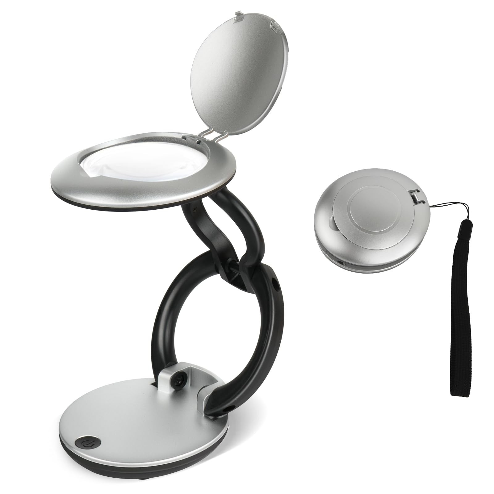 10X Lighted Magnifying Glasses for Close Work, Compact Foldable Magnifier for...
