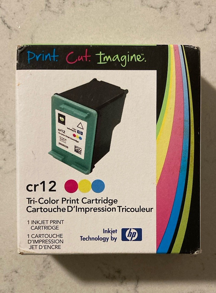 CRICUT Imagine CR12 Tri Colour Ink HP Print Inkjet Cartridge Genuine NEW June12