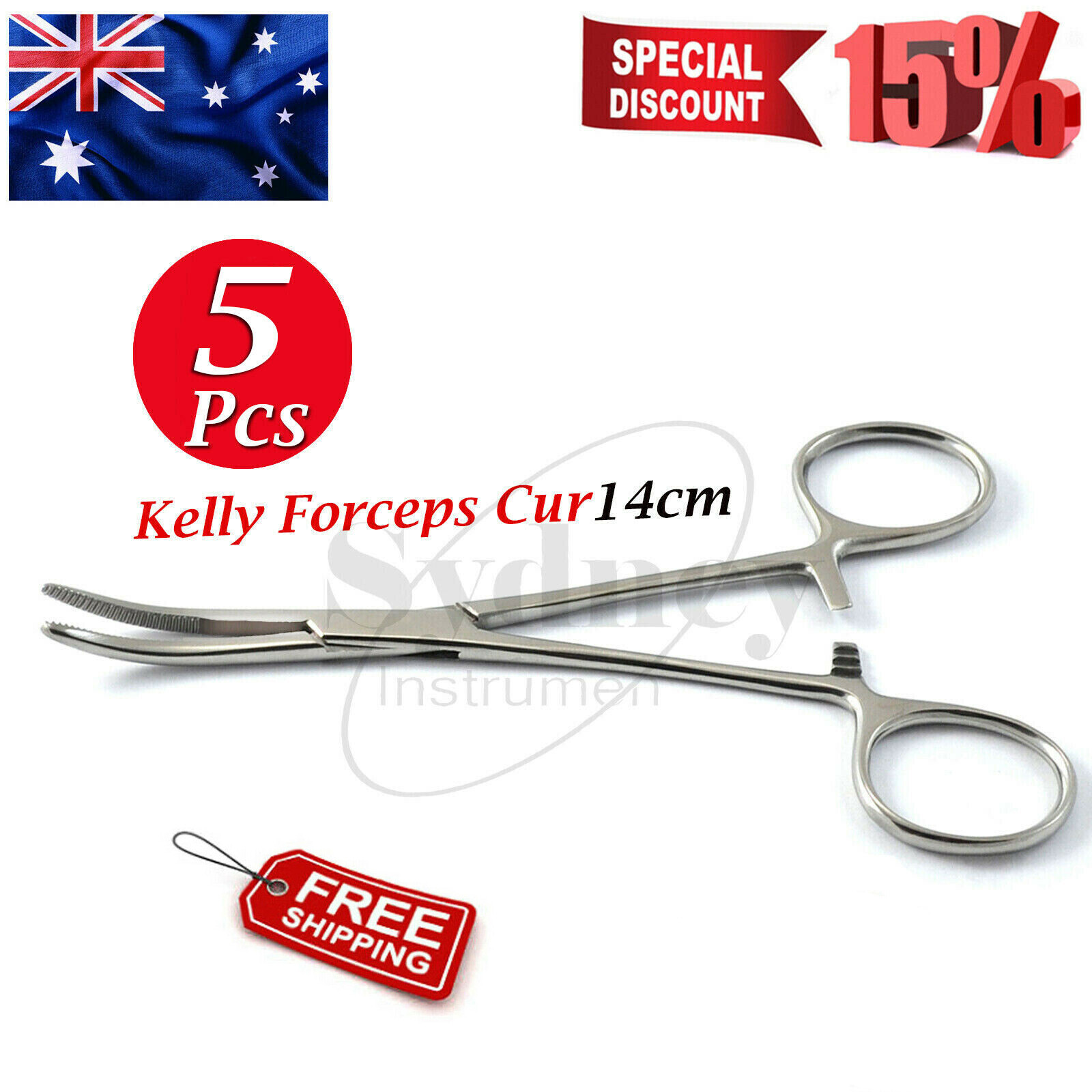 Kelly Locking Forceps curved haemostat Surgical Pets Grooming Instruments