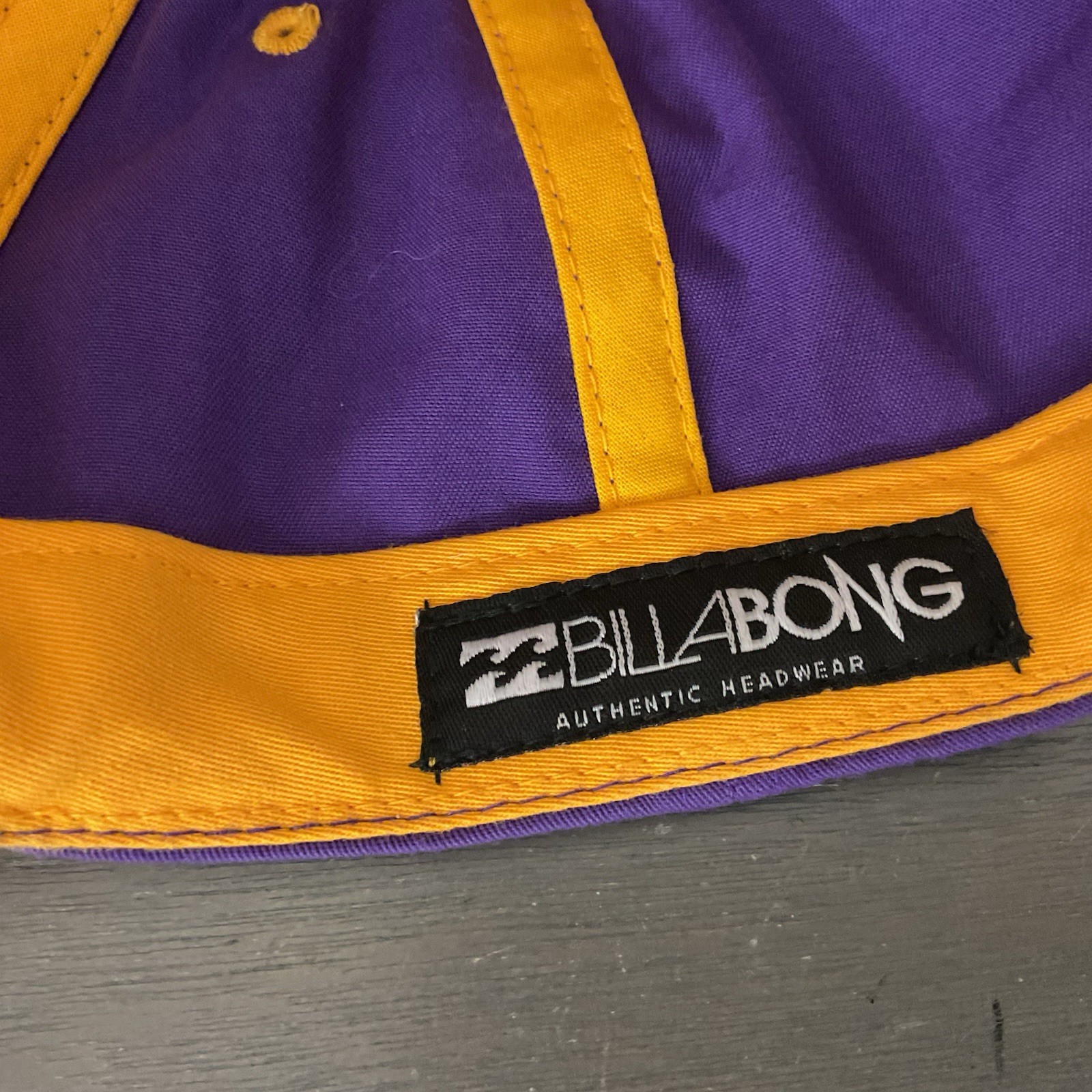 Billabong Purple/Yellow 3D Logo 6 Panel SnapBack Ball Hat/Cap One Size
