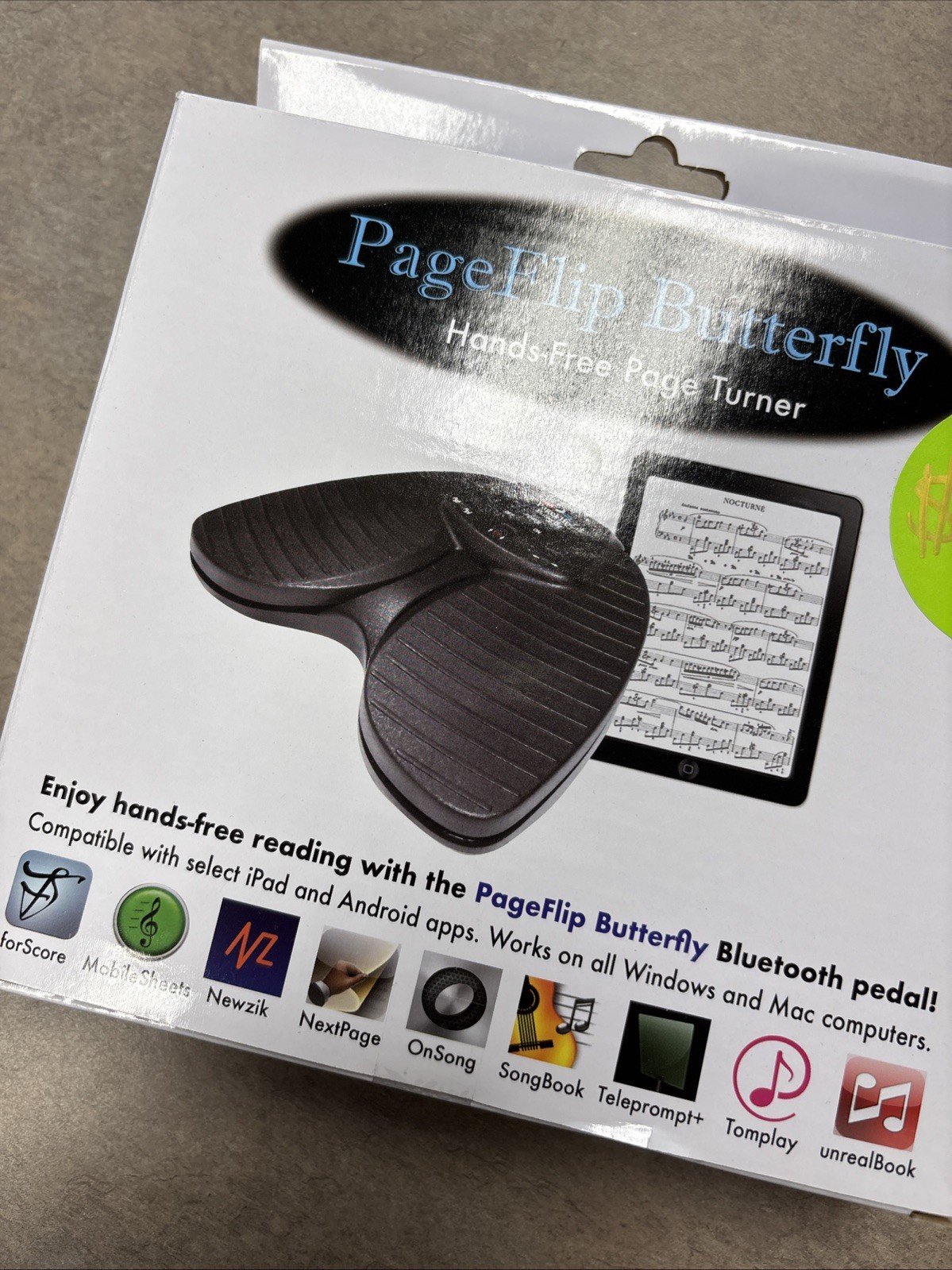 PageFlip Butterfly Bluetooth Page Turner Pedal Silent Foot Pedal for iPad PC