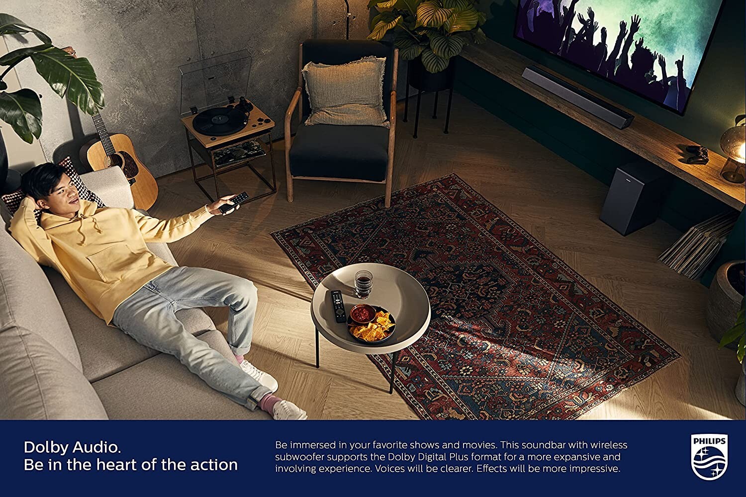 PHILIPS Audio Performance Soundbar Speaker with Wireless Subwoofer - TAB7305