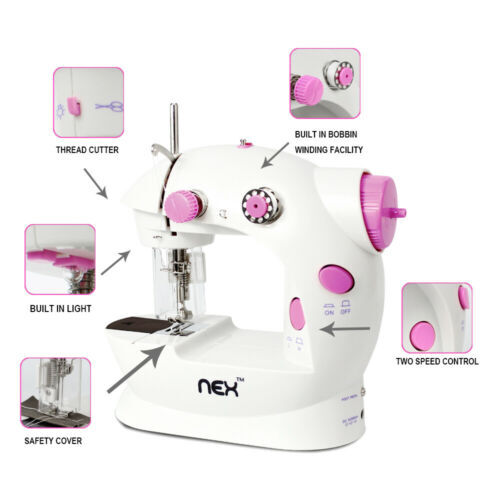 Portable Electric Mini Sewing Machine Beginners 2 Speed DIY Embroidery Machine