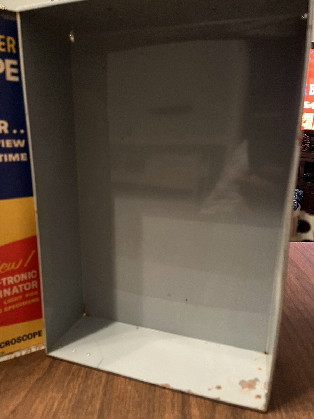 EMPTY Gilbert 13031 Microscope Lab Set Metal Case Box Hall of Science Man Cave