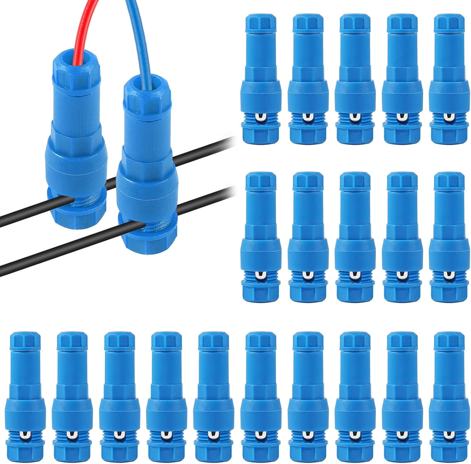 20Pcs Low Voltage Landscape Wire Connector, Waterproof 12/14/16/18 AWG Light Wir