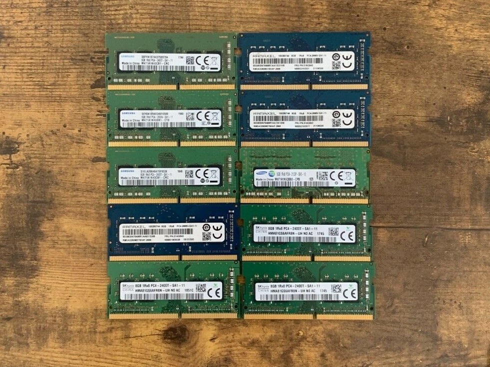 [ BULK LOT OF 10 ] UNITS of 8GB DDR4 Laptop RAM SAMSUNG, HYNIX etc.