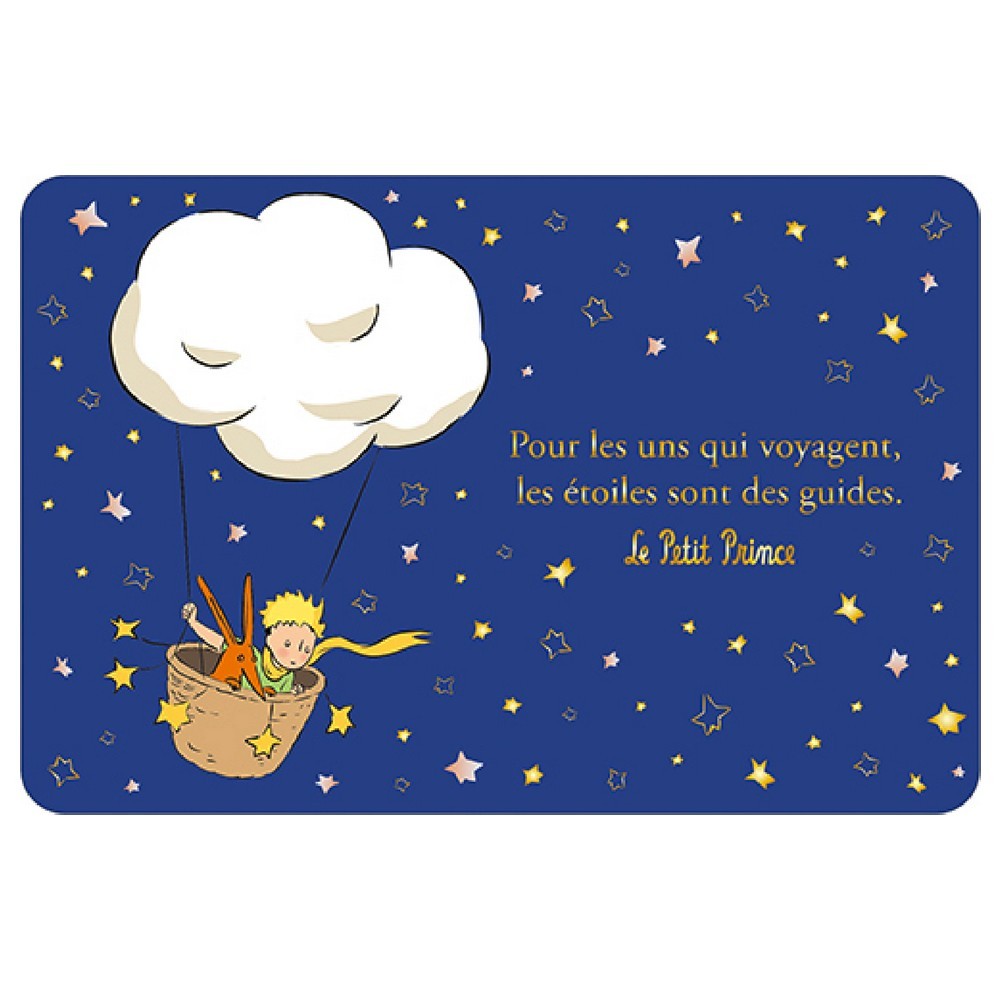 Kiub The Little Prince and Fox Postcard in Cloud Hot Balloon (15x10cm)