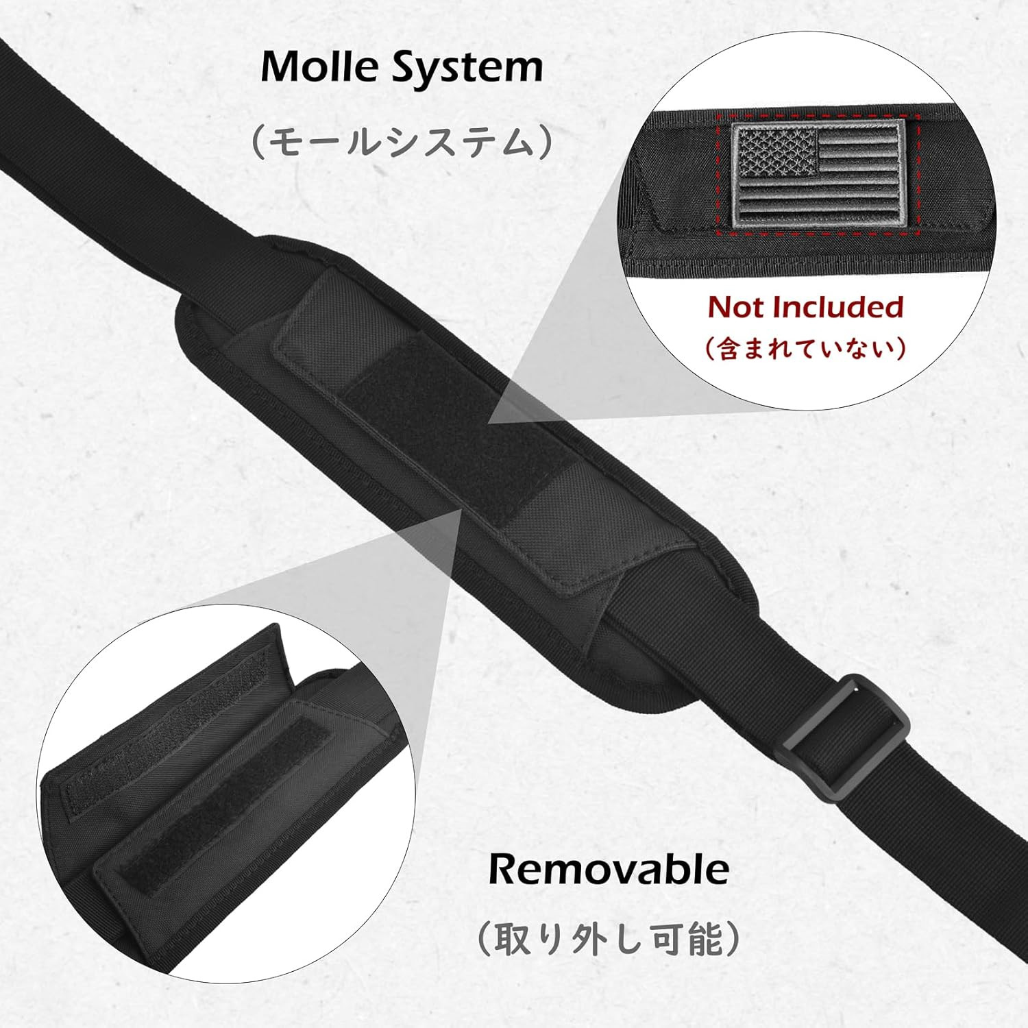 Bag Shoulder Strap Replacement Adjustable Strap with Padded Metal Hooks