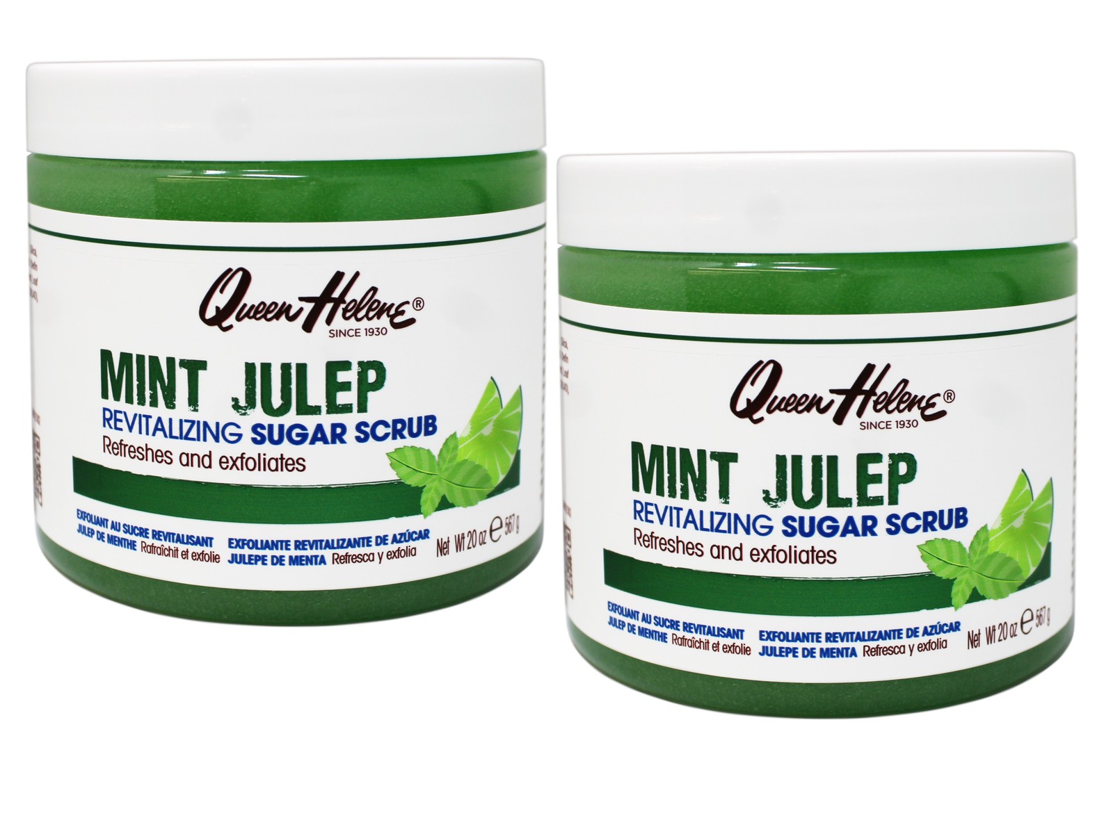 Queen Helene Mint Julep Sugar Scrub, Refreshes and Exfoliates, 20 OZ - 2 Pack