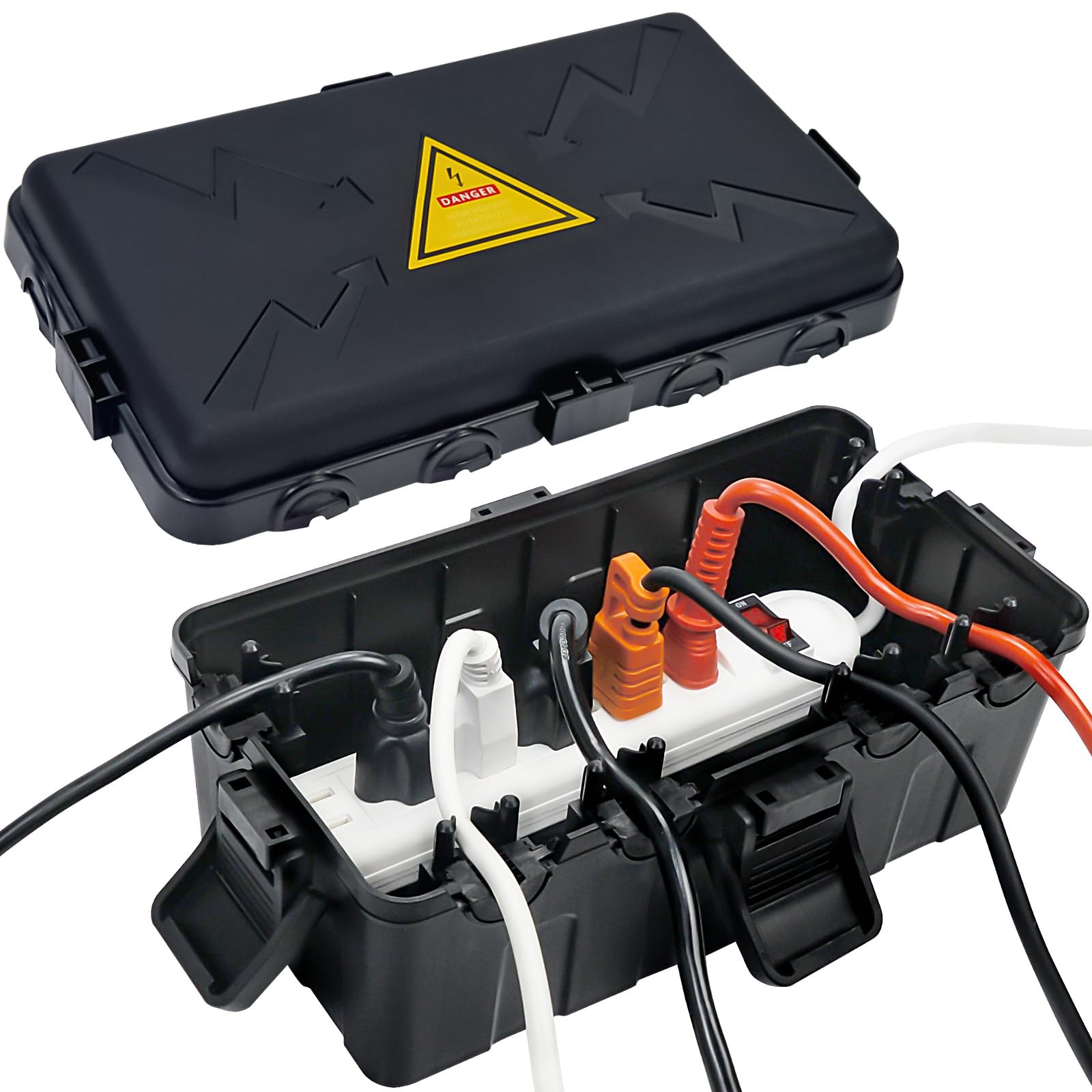 Medium Outdoor Electrical Box 10.6x5.5x4.5inch Weatherproof w/6 Cable Entry IP54
