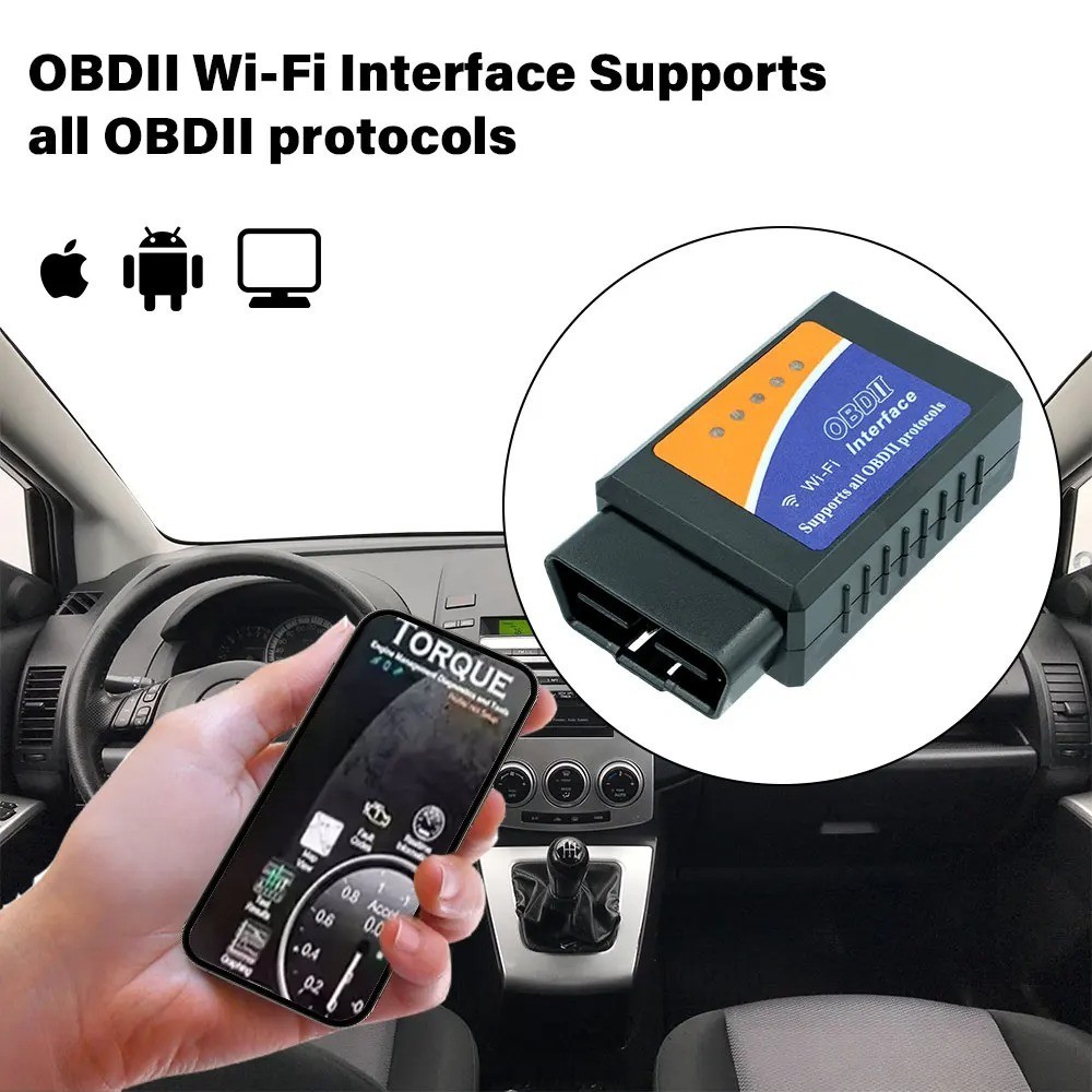 OBD2 Scanner ELM327 V1.5 WiFi Bluetooth Diagnostic Code Reader