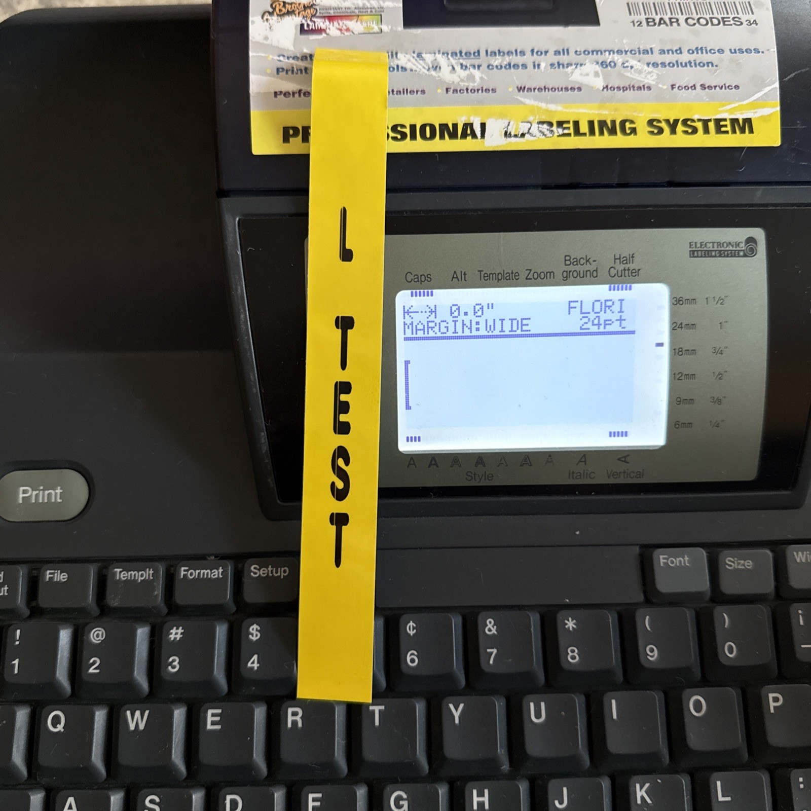RARE Brother P-Touch PRO PT-9400 Commercial FULL-SIZE KEYBOARD! No Power Cord