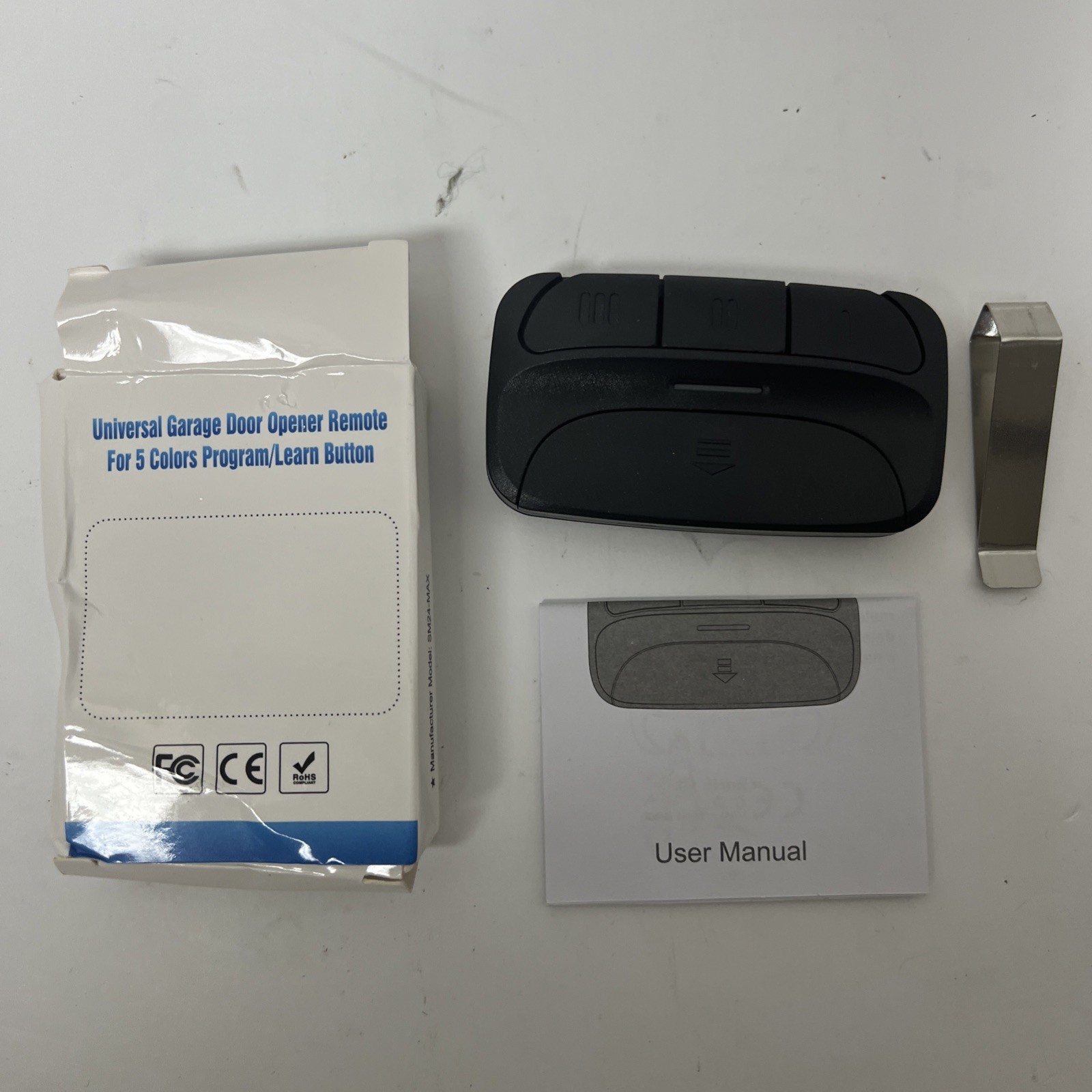 UNTESTED 3-Button Black GarageDoor Remote KeyFob Transmitter