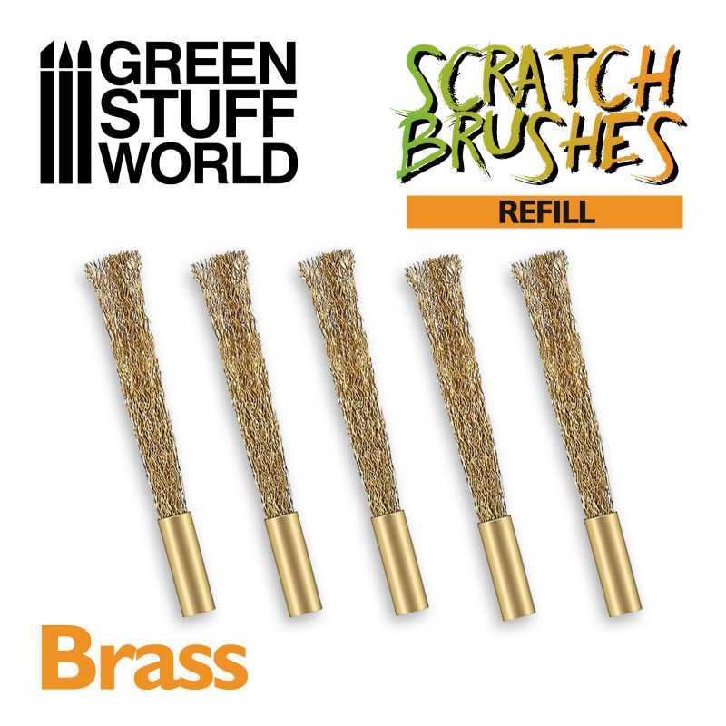 GSW BRASS Refill (5pcs) for Scratch Brush Pens (for removing sculpting putty)