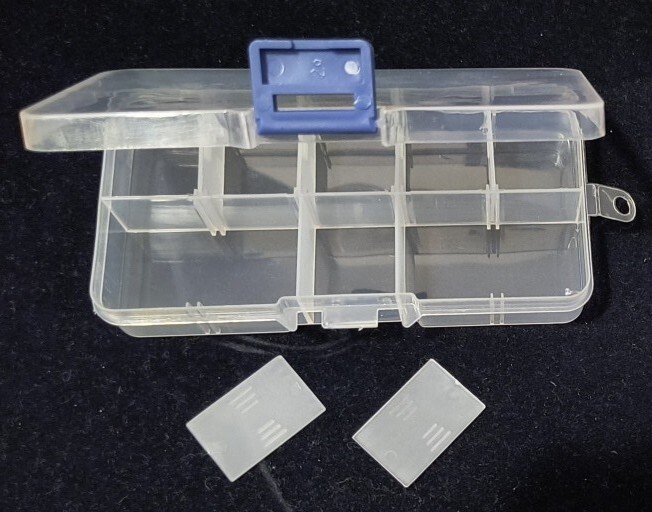 3-Pack 10-Grid Plastic Box Organizer Bead Components DIY Jewelry Storage Blue