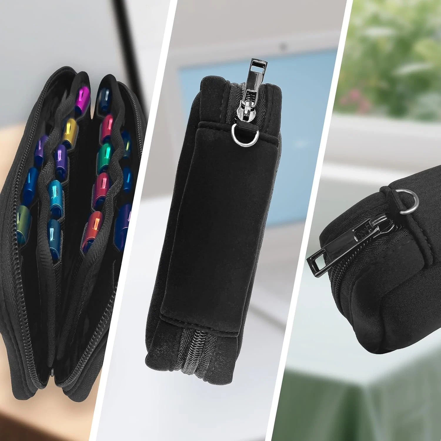 USB Flash Drive Storage Case, 20 Slots Electronic Organizer, Black Carrying Case