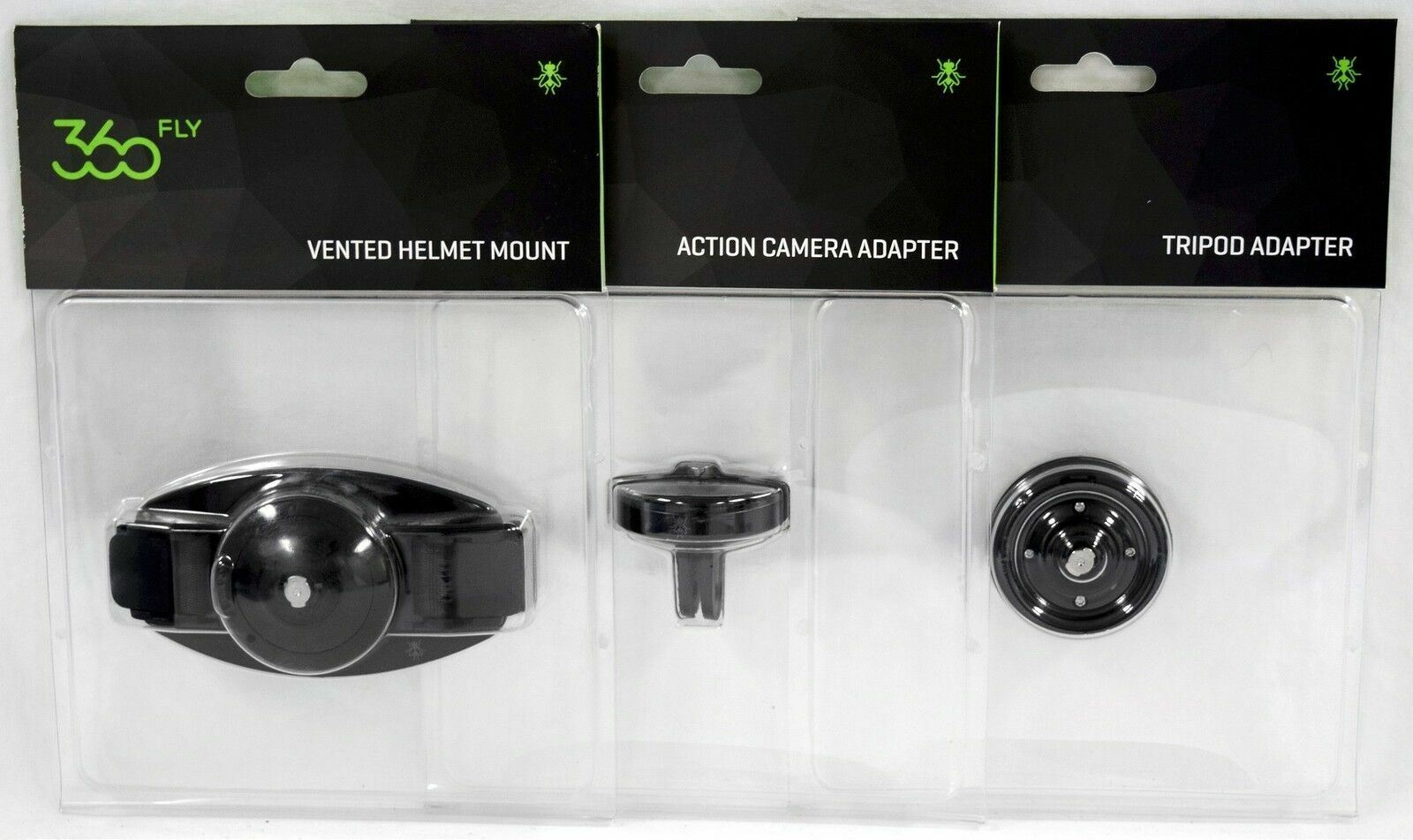 3 NEW 360fly Accessory Bundle HD Action Camera Adapter/Tripod/Helmet Mount 360