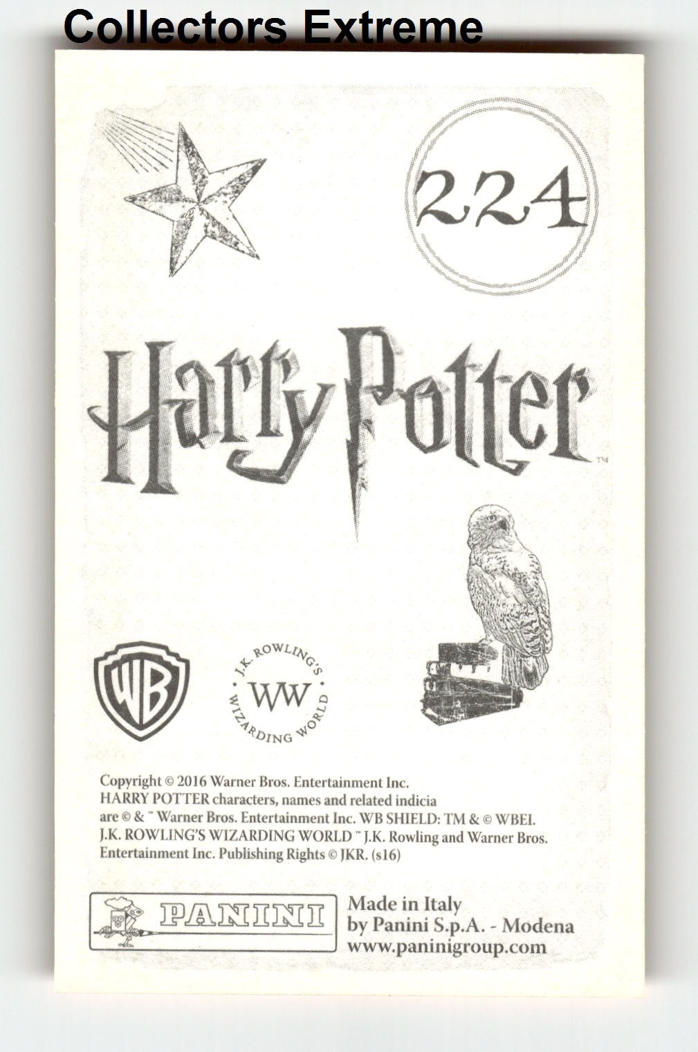 2016 Panini Harry Potter Sticker Card #224 Tom Riddle
