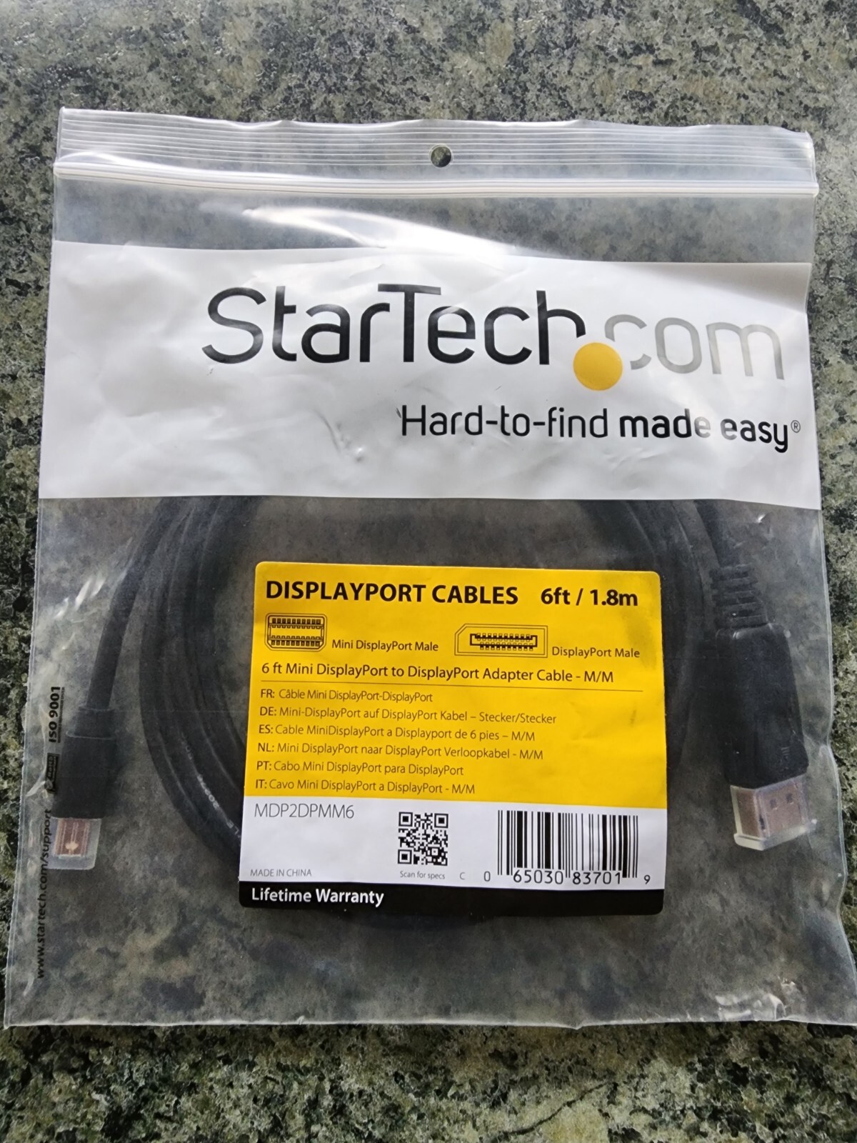 6 ft StarTech Mini DisplayPort to  Displayport Cable Adapter New