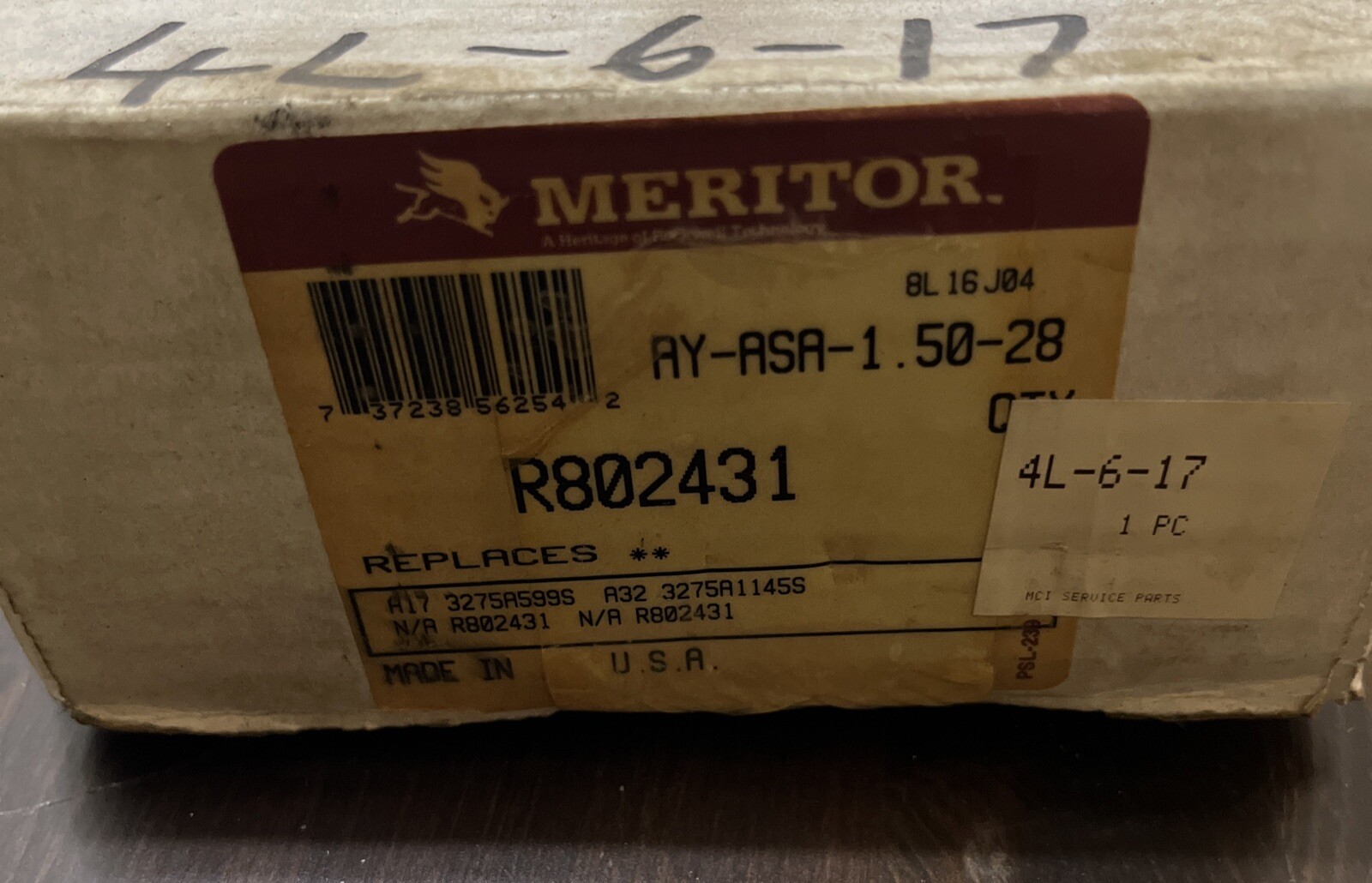 Meritor Slack Adjuster R802431, AY-ASA-1.5-28