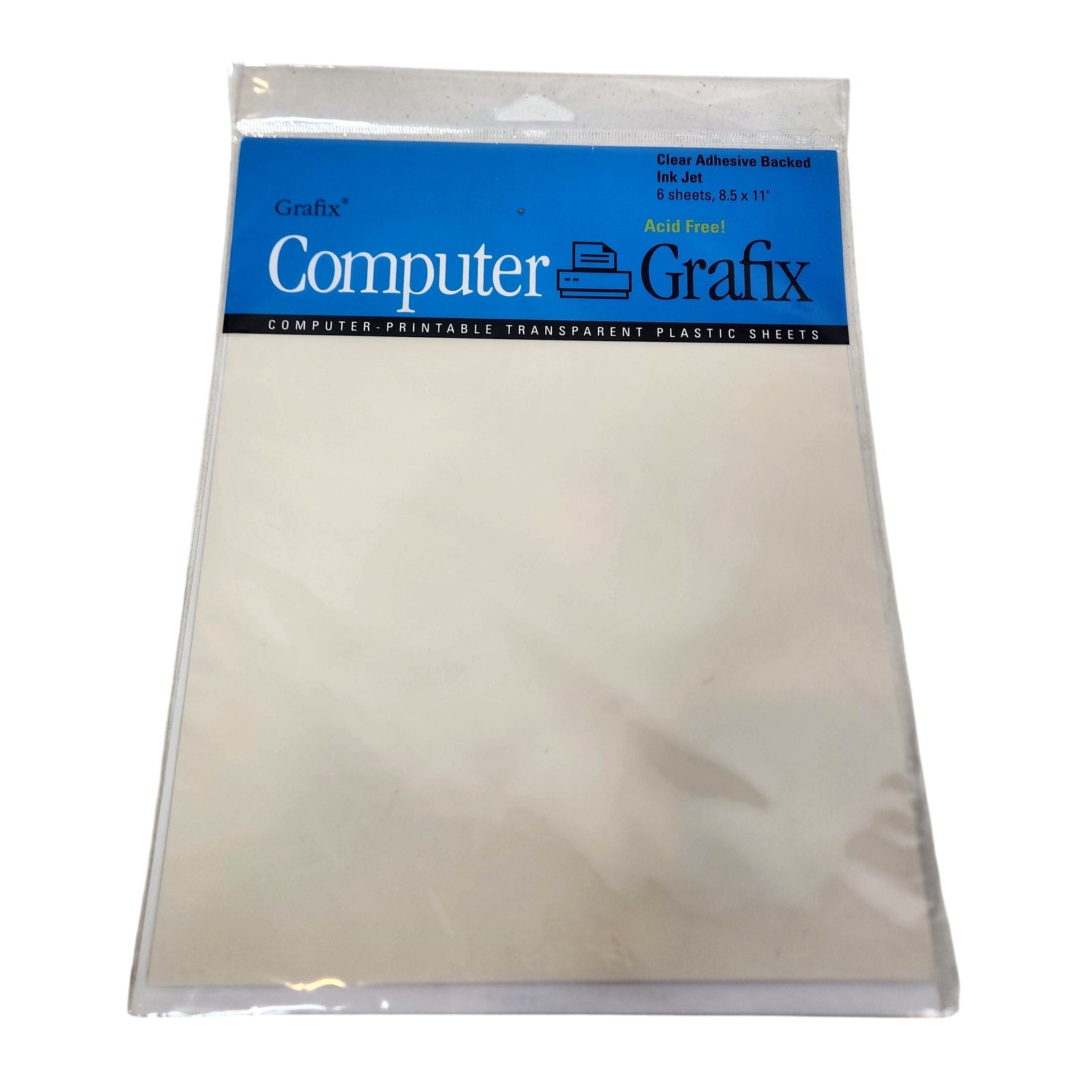 Grafix Computer Grafix Clear Adhesive Ink Jet Film 6 Sheets 8.5x11 Acid Free