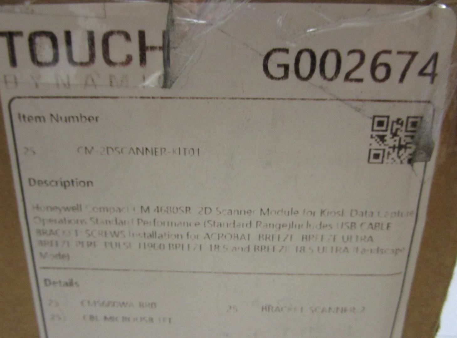 Honeywell Compact CM 5680WA-BRO 2D Scanner Module #CM-2DSCANNER-KIT01 - NEW